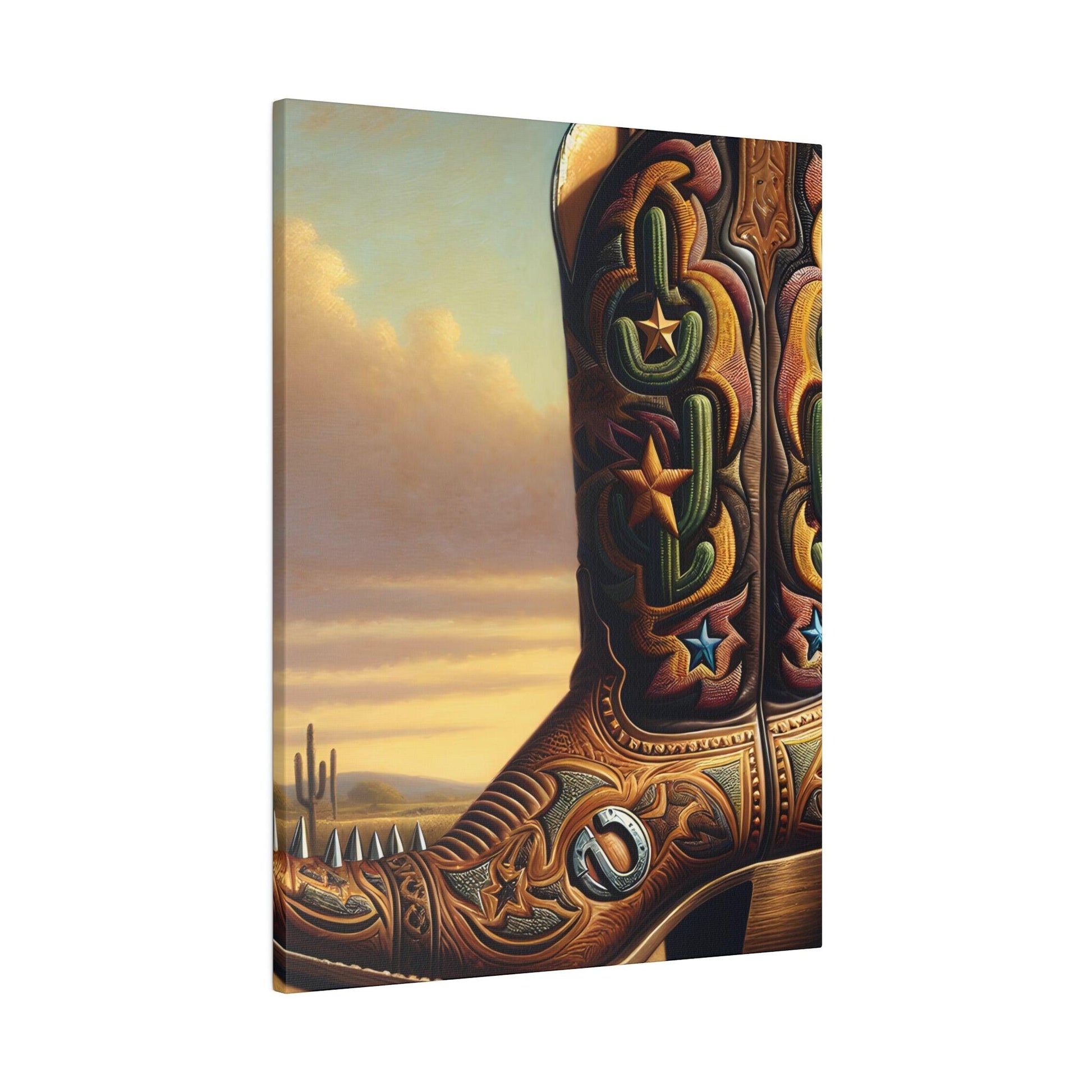 "Western Legacy: The Cowboy Boots Canvas Wall Art" - The Alice Gallery