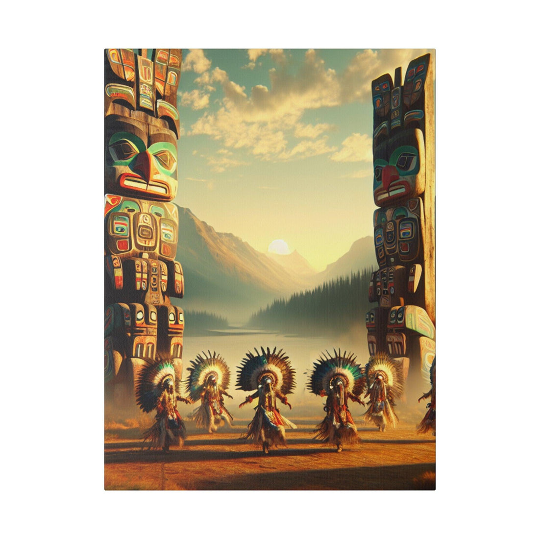 "Echoes of Heritage: Native American Inspired Canvas Wall Art" - The Alice Gallery