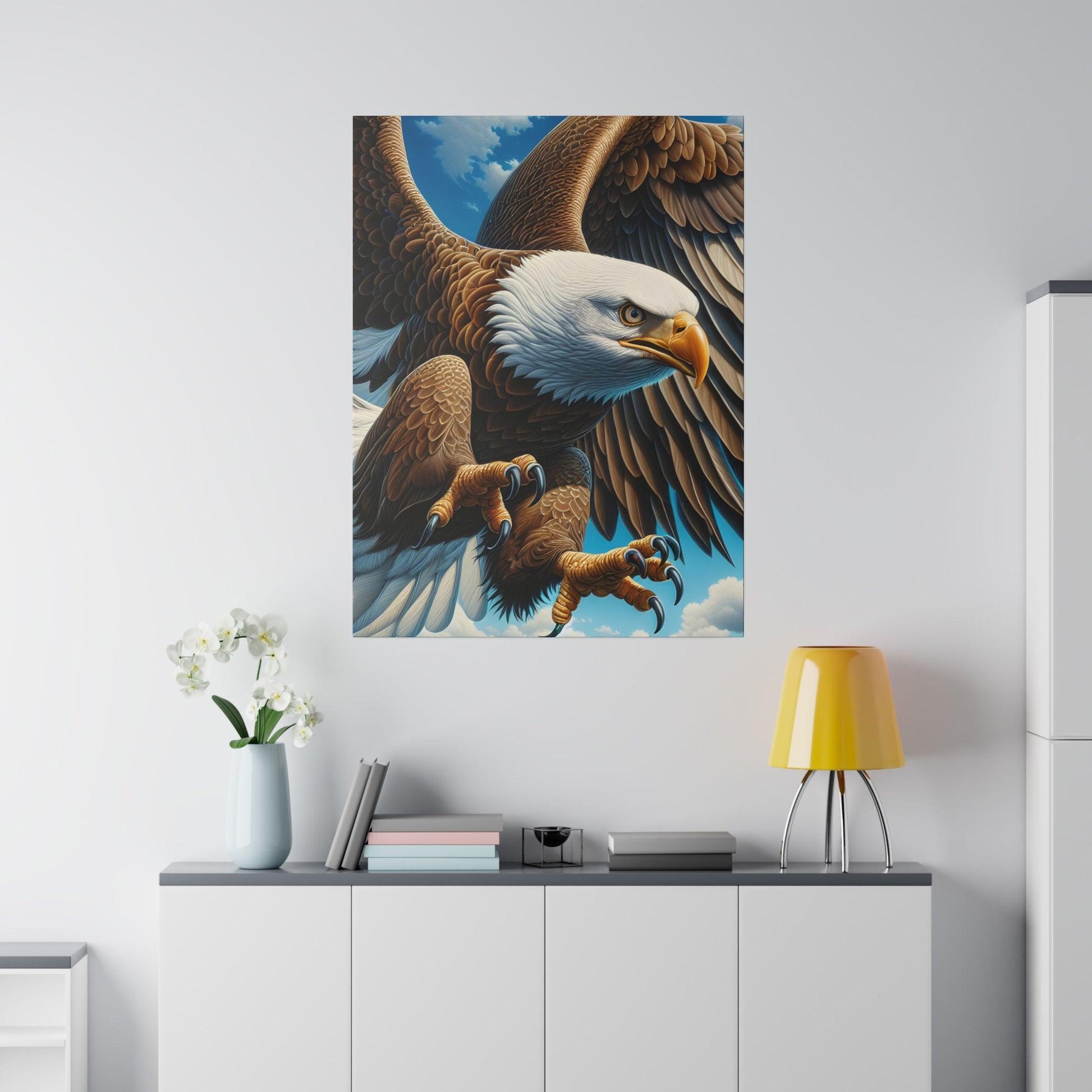 "Eagle's Spirit: Inspiring Skyline Canvas Wall Art" - The Alice Gallery