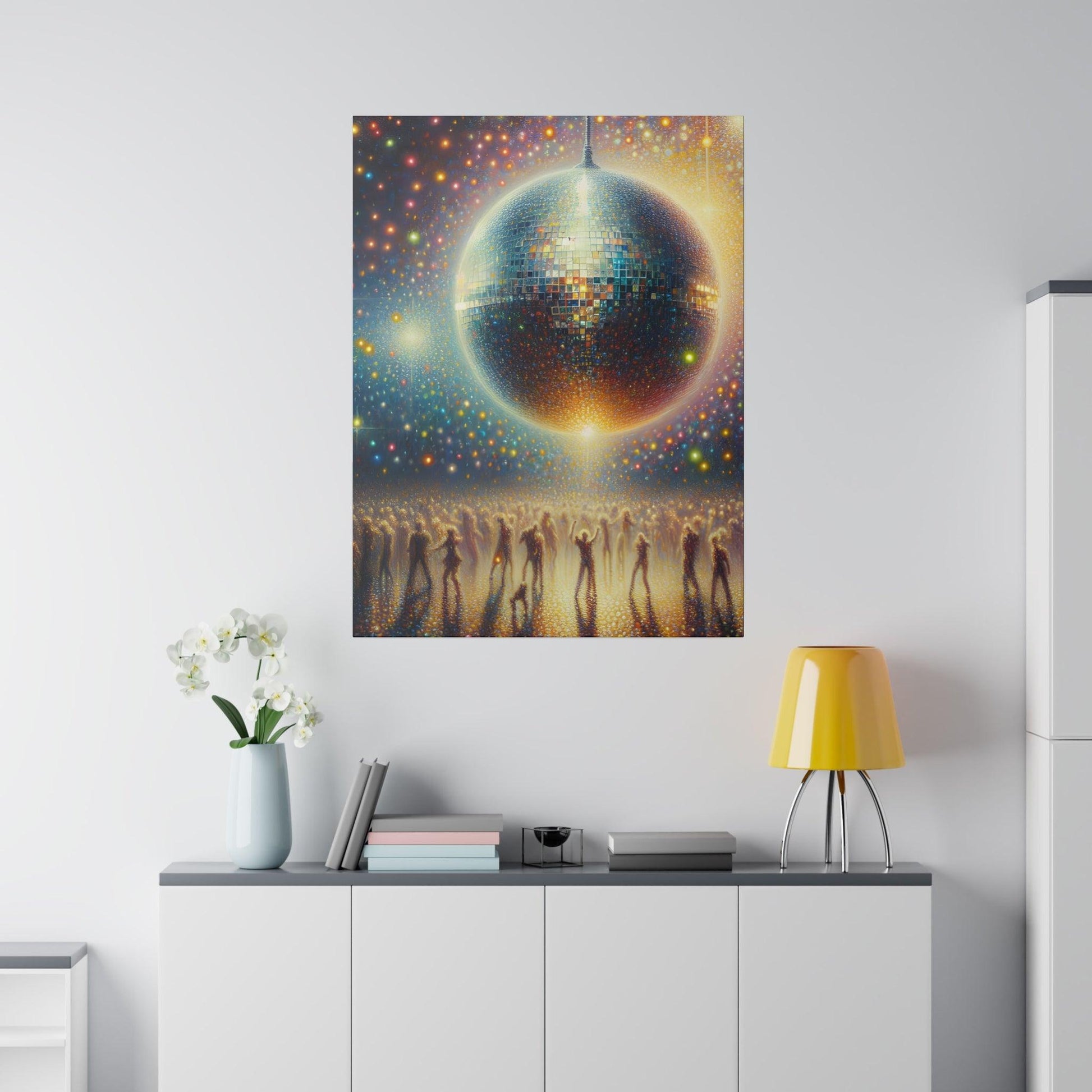 "Glitter Groove: Disco Ball Infused Canvas Wall Art" - The Alice Gallery