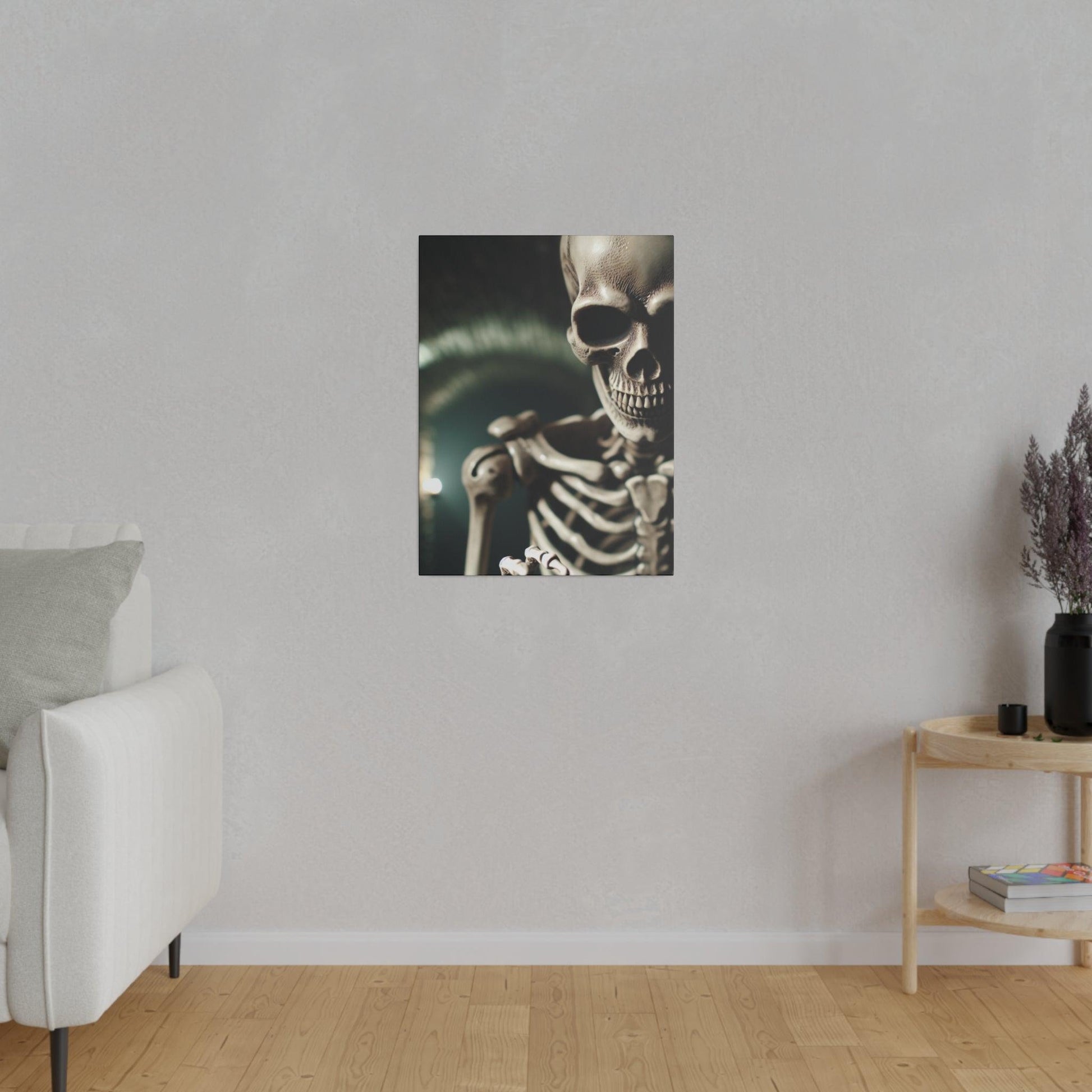 "Skeleton Whispers: Ethereal Canvas Wall Art" - The Alice Gallery