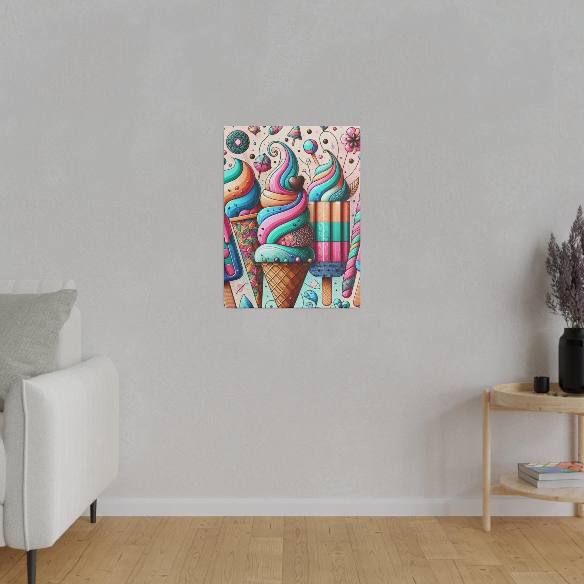 "Ice Cream Whimsy: Canvas Wall Art Extravaganza" - The Alice Gallery