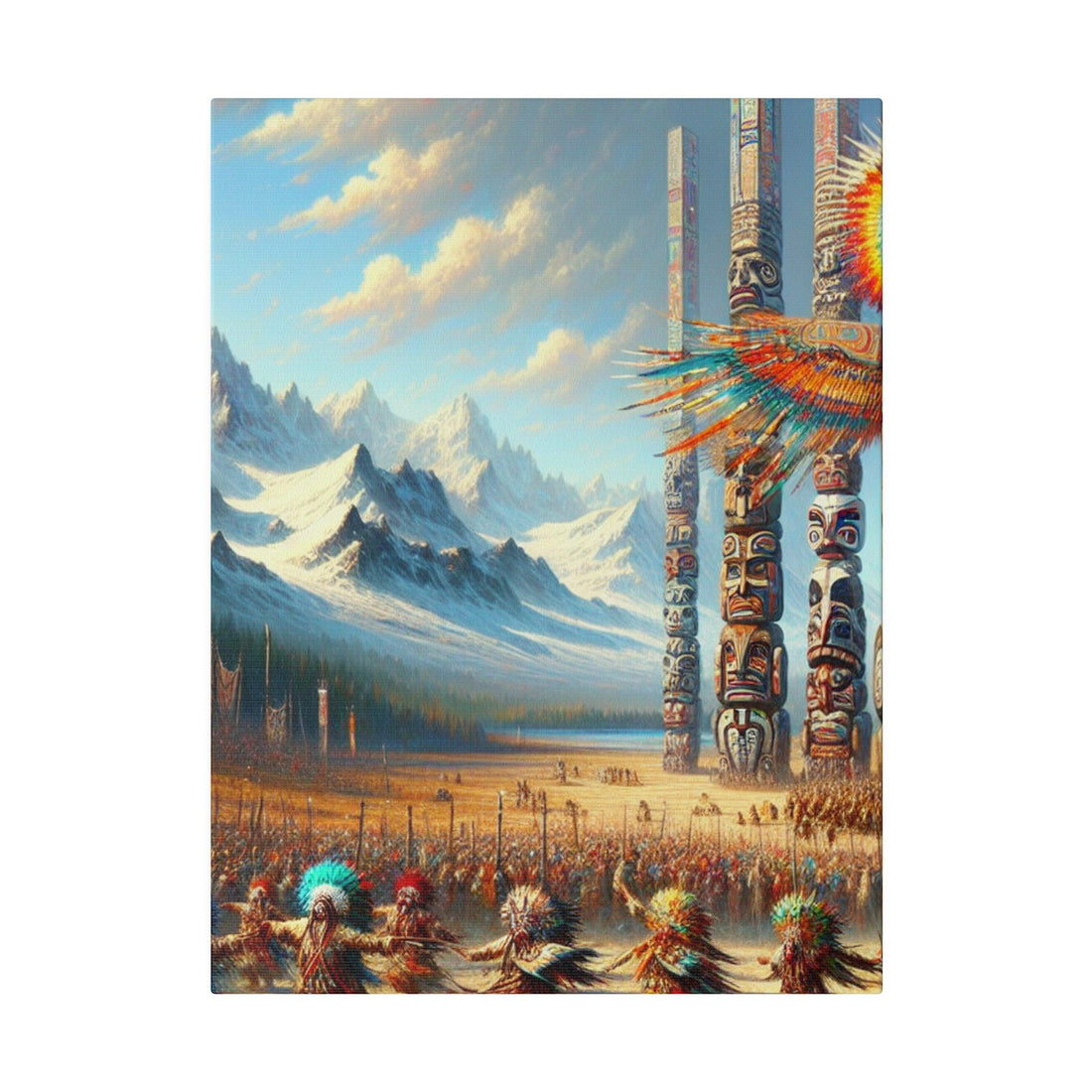 "Echoes of the Plains: Native American Inspired Canvas Wall Art" - The Alice Gallery