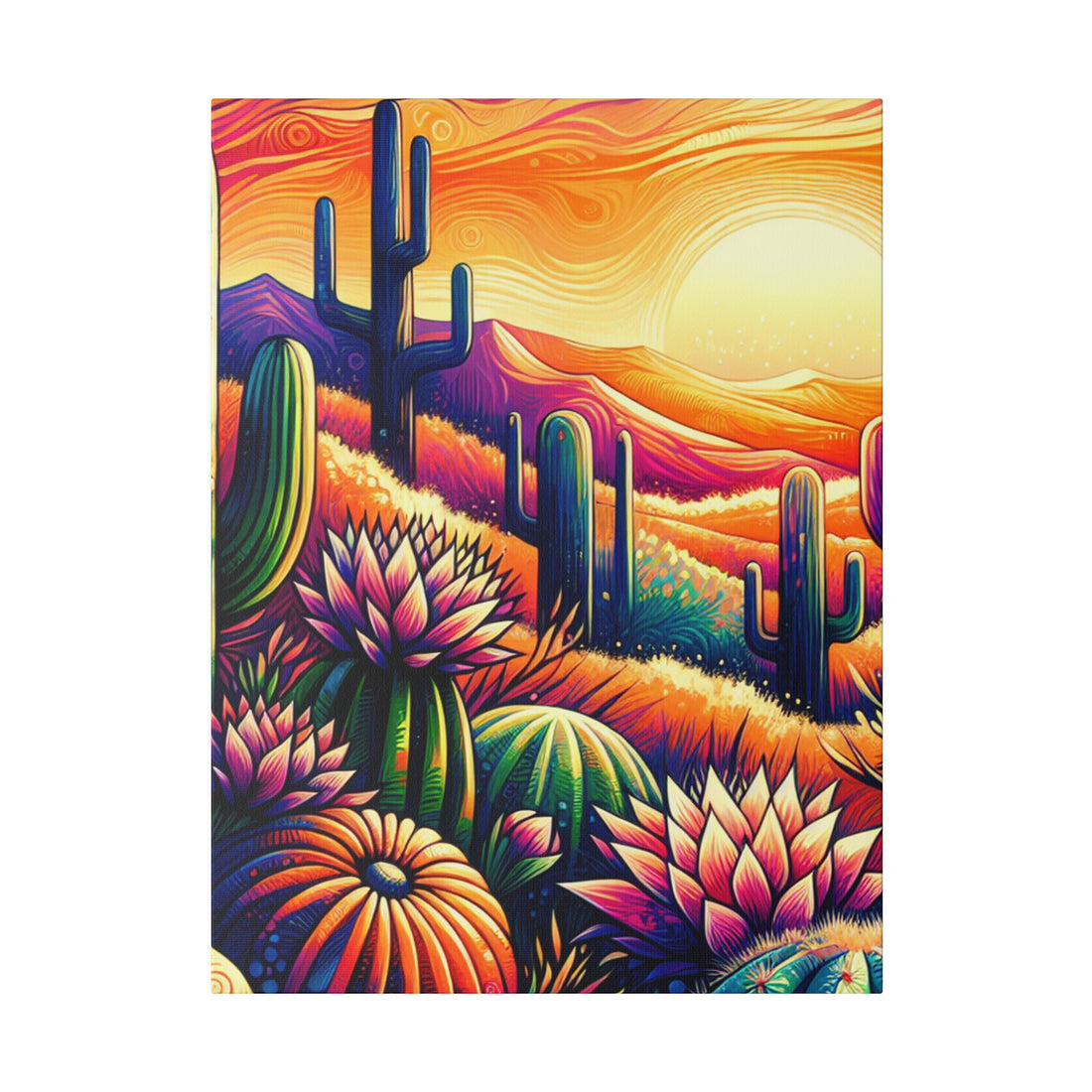 "Cactus Mirage: Canvas Wall Art Collection"