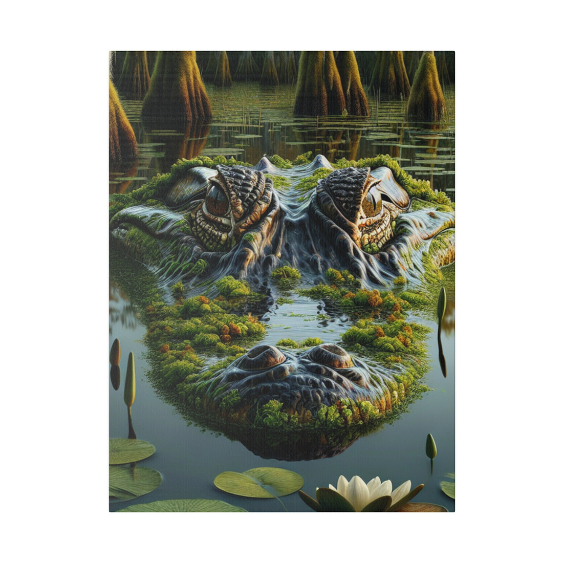 "Alligator Majesty: Captivating Canvas Wall Art"