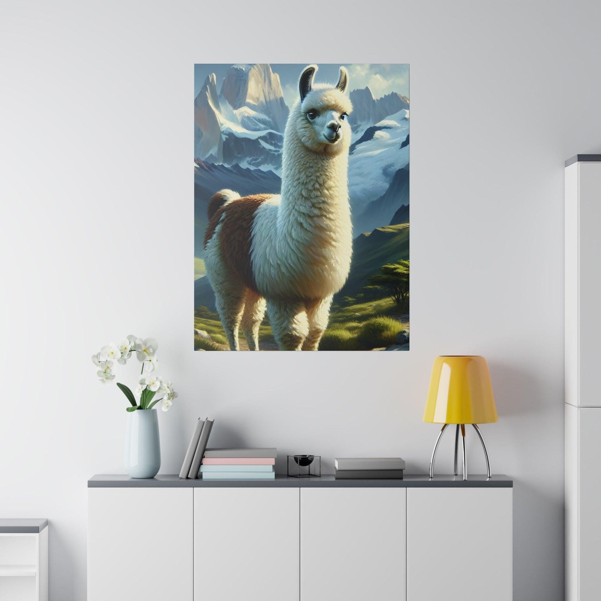"Captivating Llama Mirage: Canvas Wall Art" - The Alice Gallery
