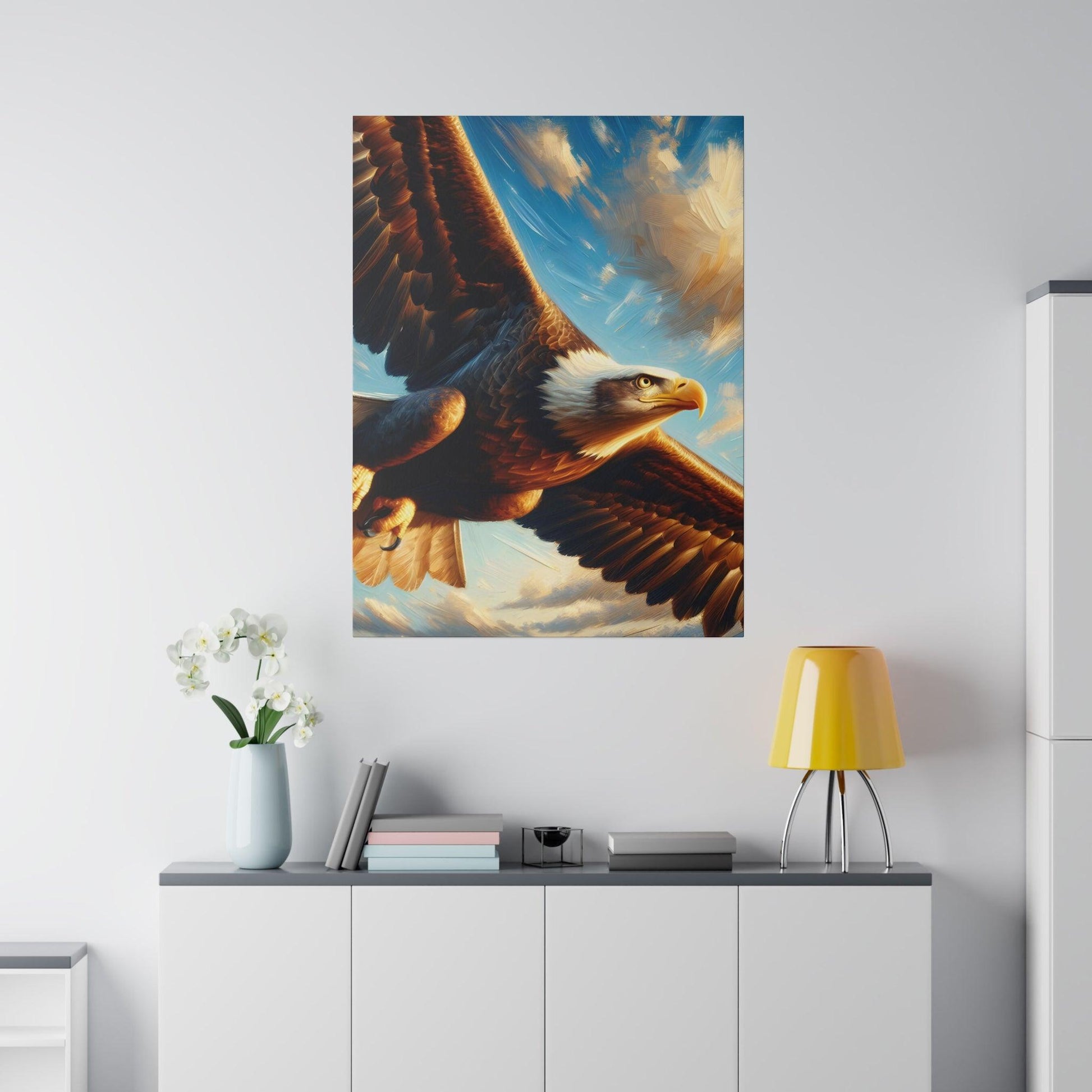 "Eagle's Majesty: Expressive Canvas Wall Art" - The Alice Gallery