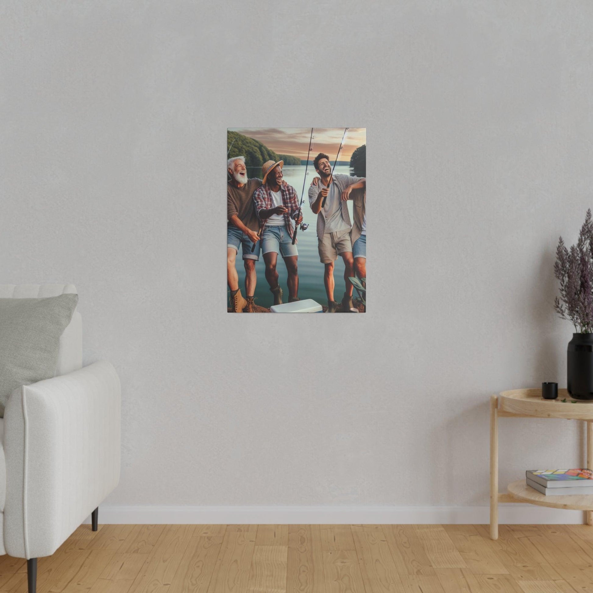 "Reel Impressions: Fishing Oasis Canvas Wall Art" - The Alice Gallery