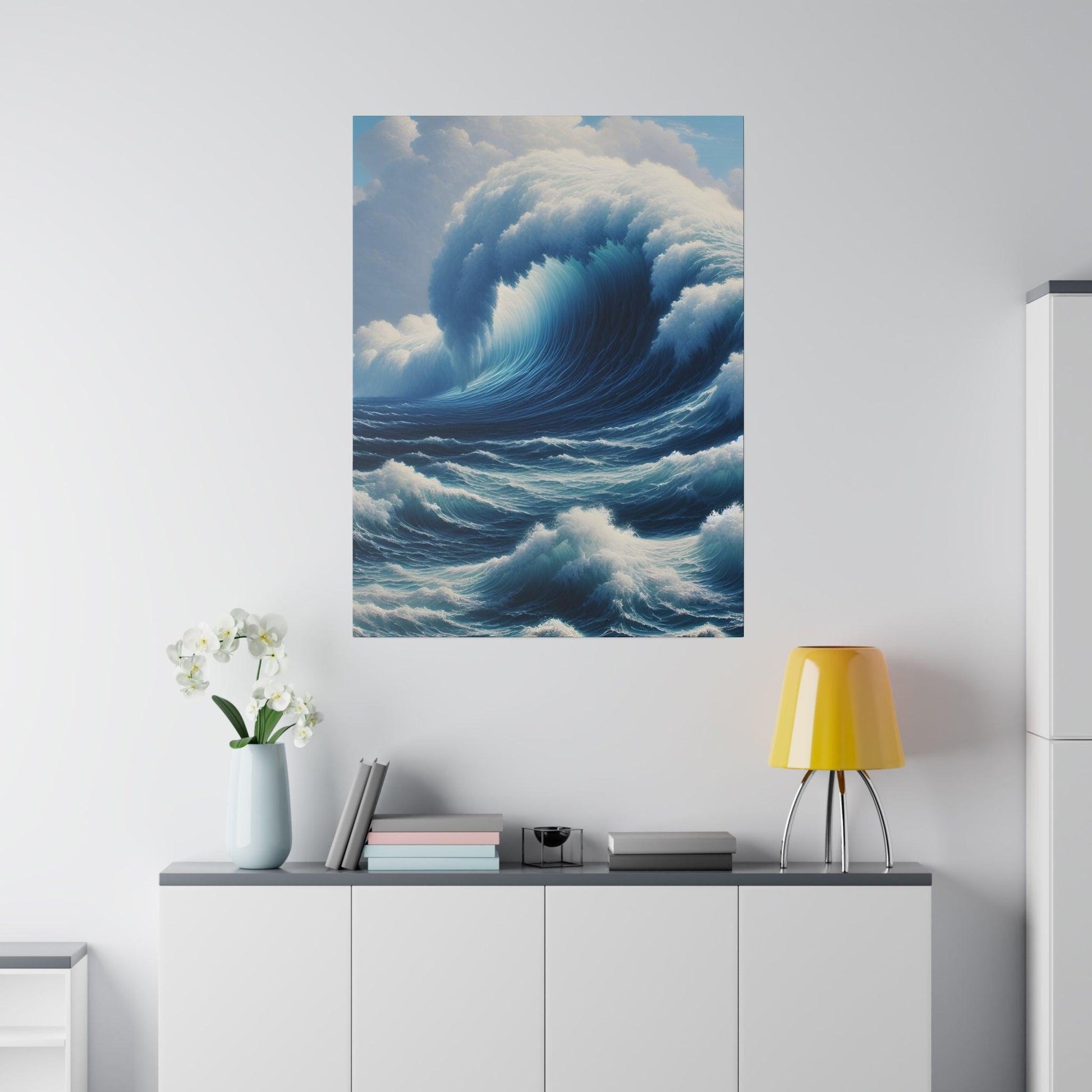 "Ocean Whispers: Majestic Wave Canvas Wall Art" - The Alice Gallery