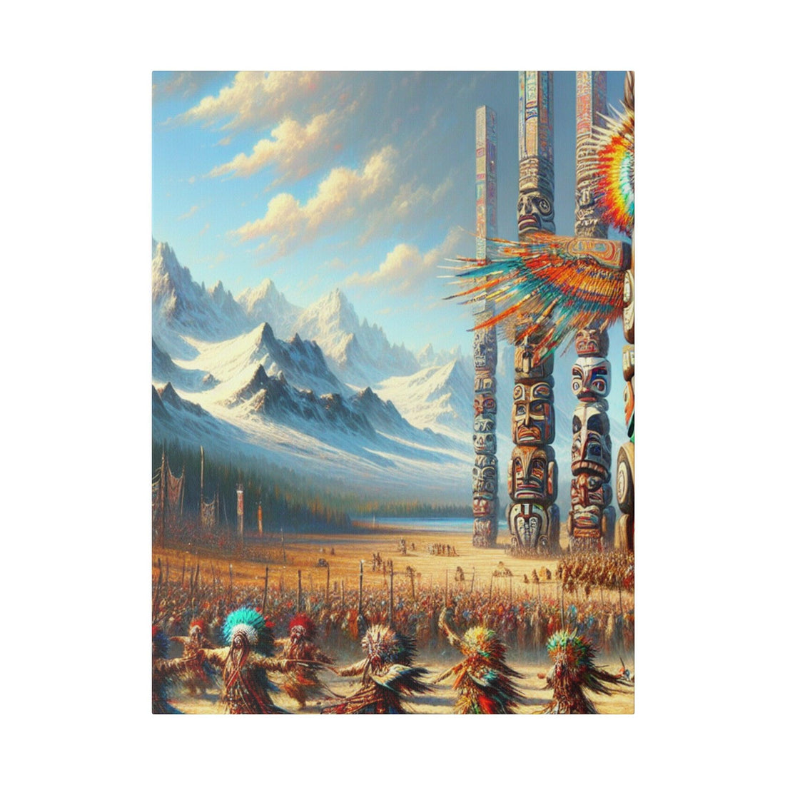 "Echoes of the Plains: Native American Inspired Canvas Wall Art" - The Alice Gallery