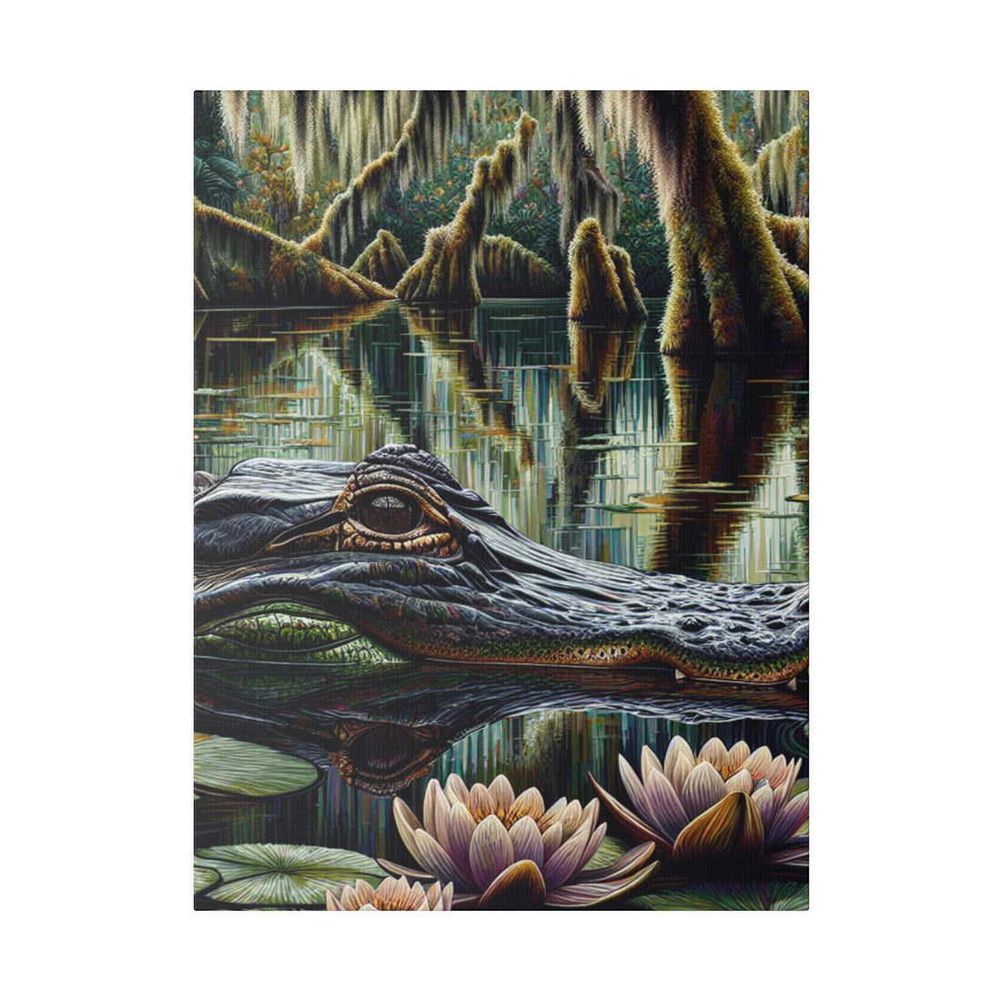 "Alligator Utopia: Captivating Canvas Wall Art"