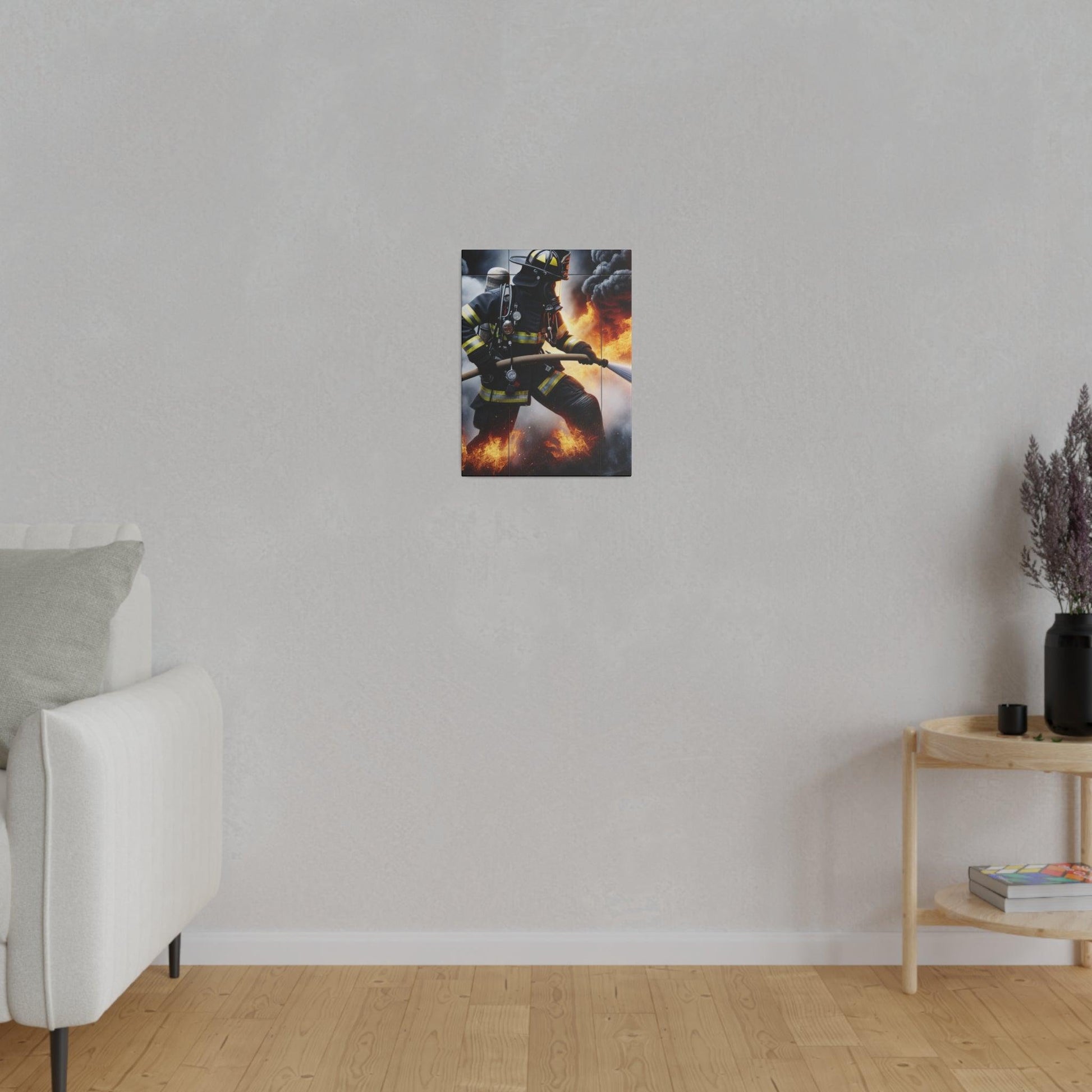 "Blazing Valor: Firefighter's Tribute Canvas Wall Art" - Canvas - The Alice Gallery
