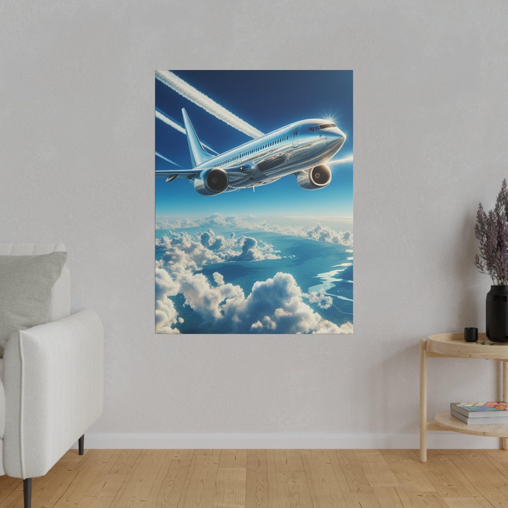 "SkyBound Sentiments: Airplane-Inspired Canvas Wall Art" - The Alice Gallery