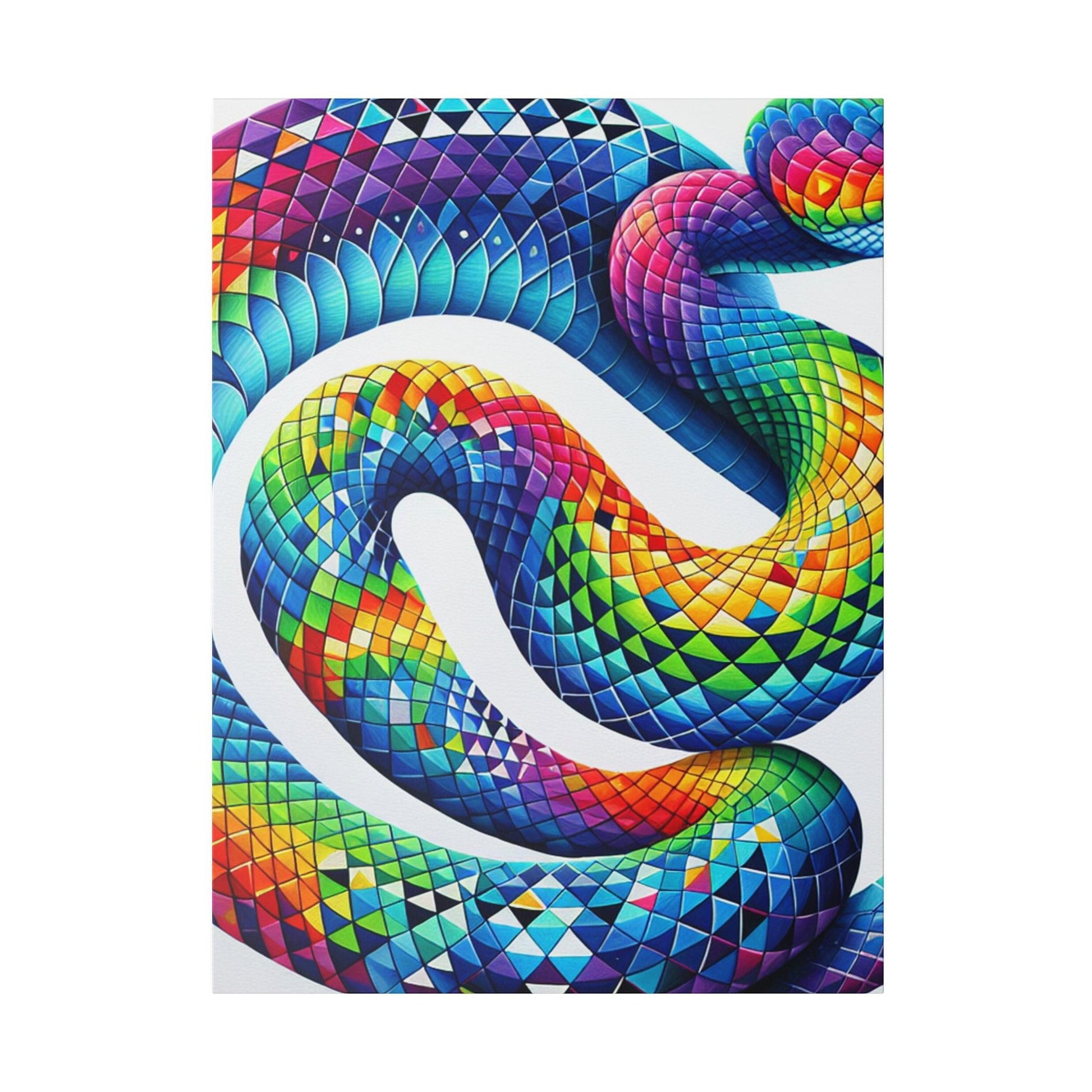 "Slithering Elegance: Snake Inspired Canvas Wall Art" - The Alice Gallery