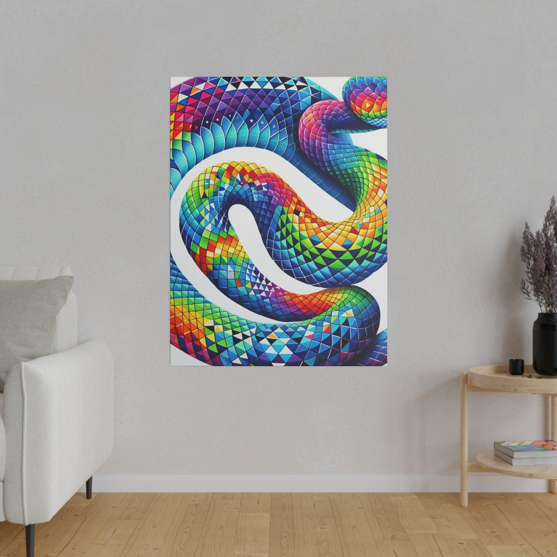 "Slithering Elegance: Snake Inspired Canvas Wall Art" - The Alice Gallery