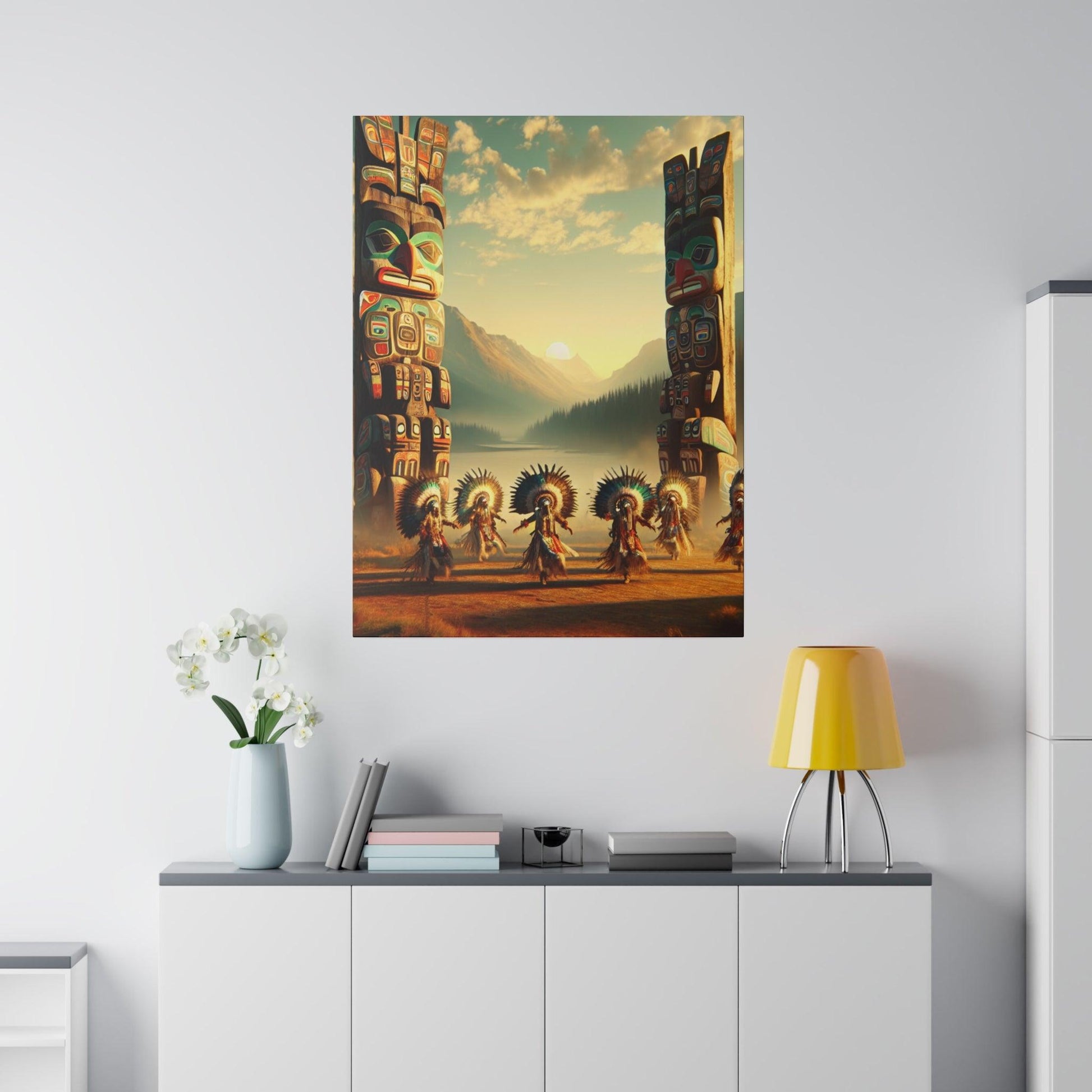"Echoes of Heritage: Native American Inspired Canvas Wall Art" - The Alice Gallery