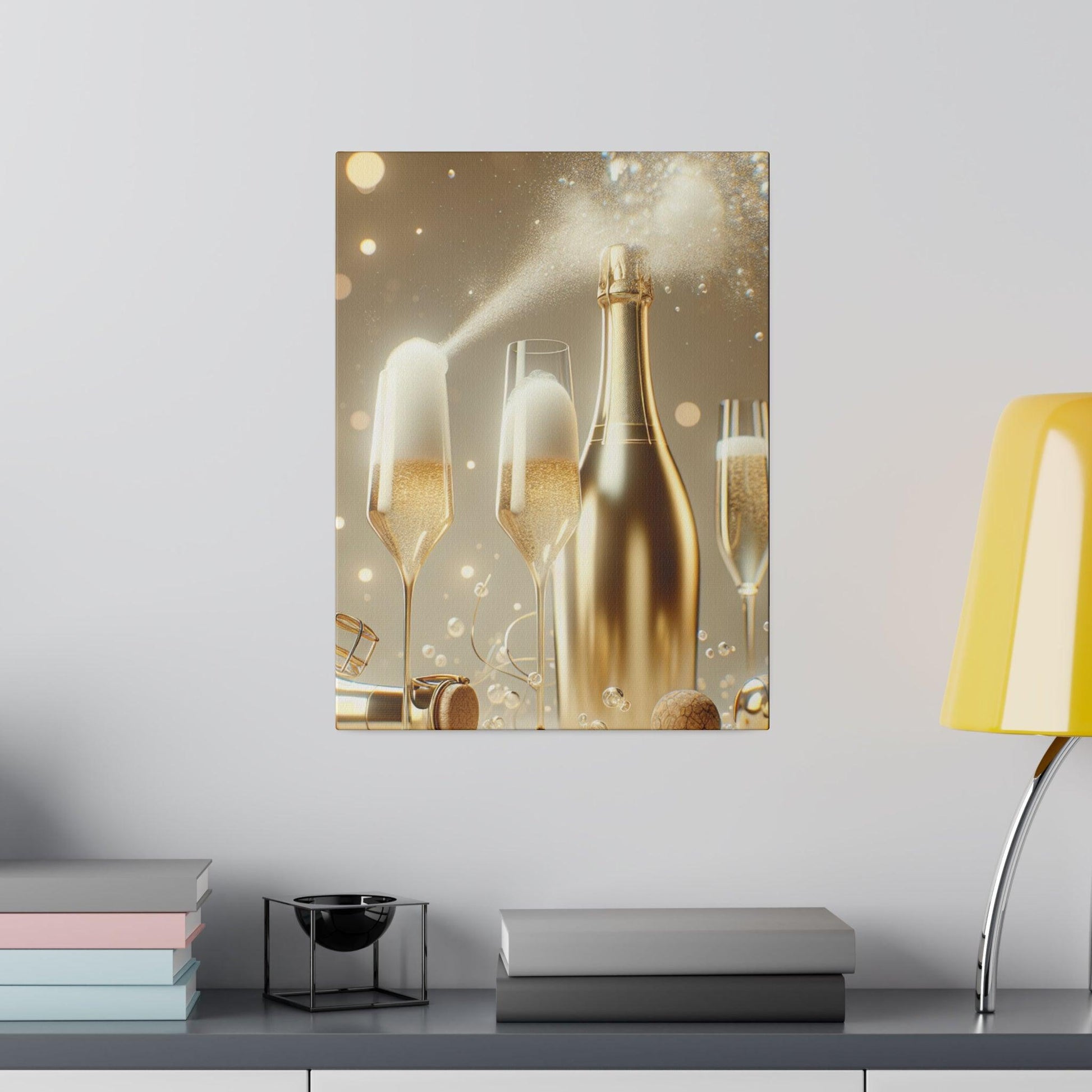 "Champagne Reflections: Canvas Wall Art" - The Alice Gallery