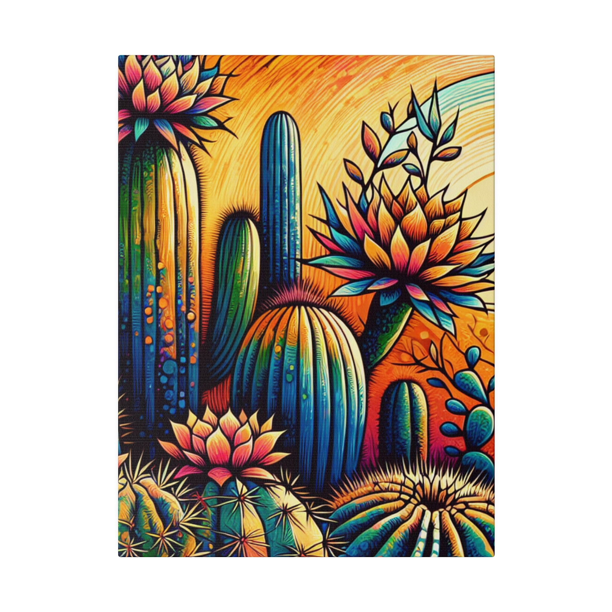 "Cactus Visions: Captivating Canvas Wall Art"