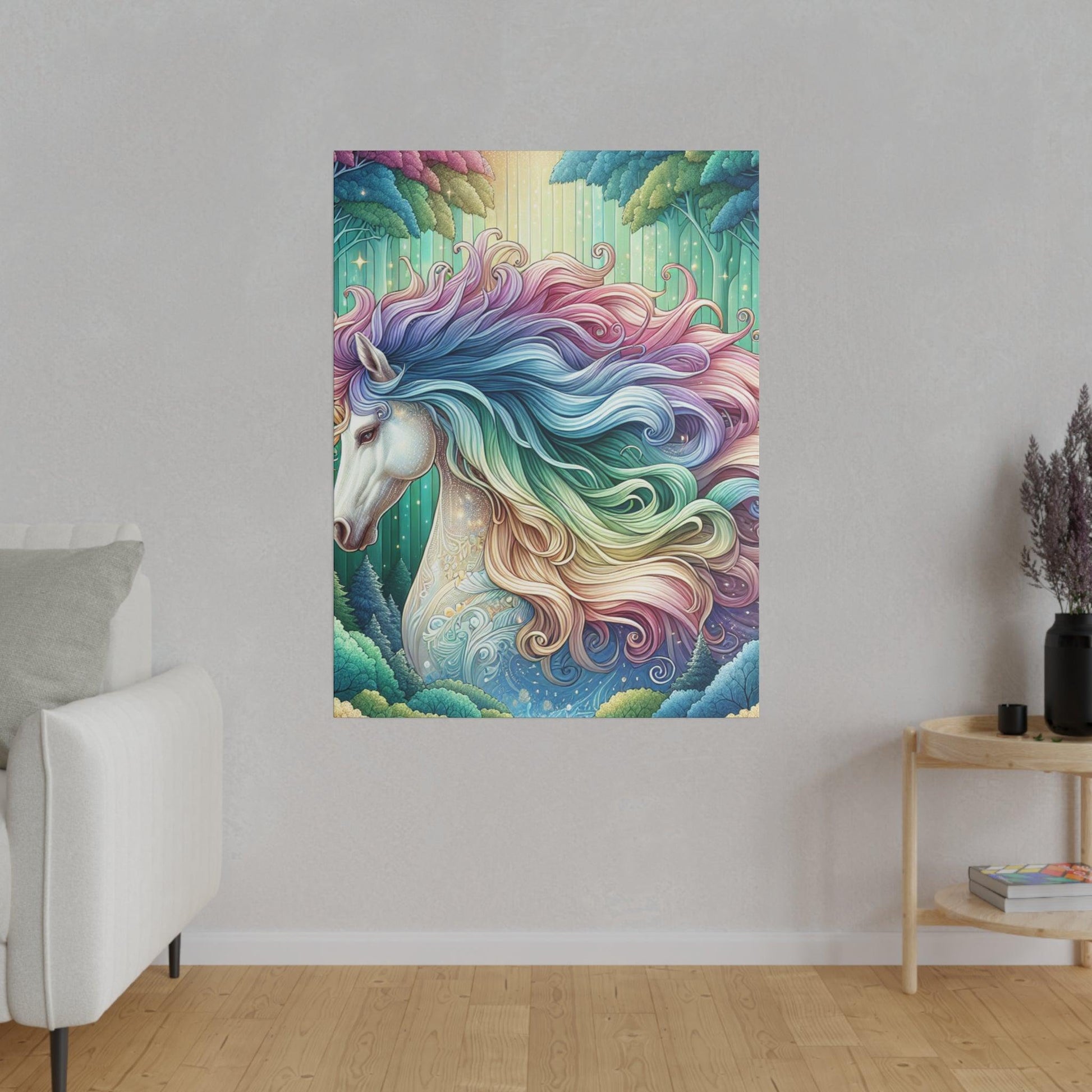 "Unicorn Enchantment: Ethereal Canvas Wall Art" - Canvas - The Alice Gallery