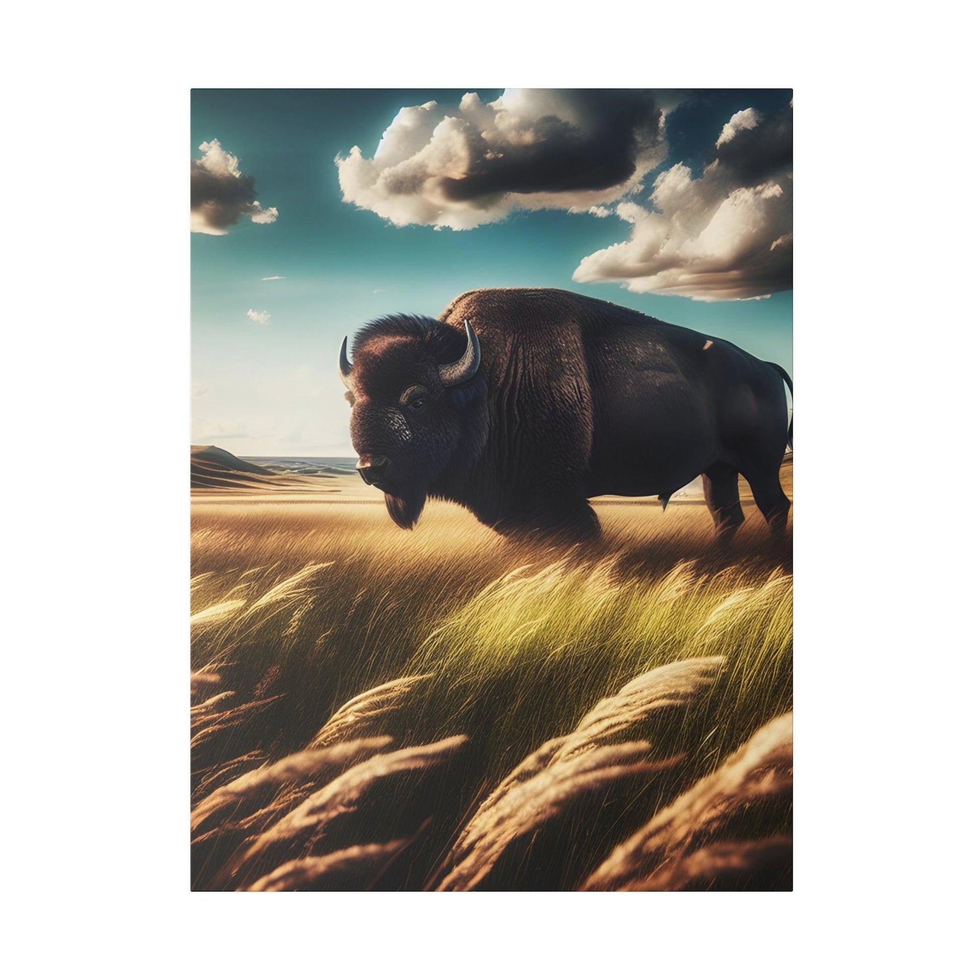 "Majestic Prairie Monarch: The Buffalo Canvas Art" - The Alice Gallery