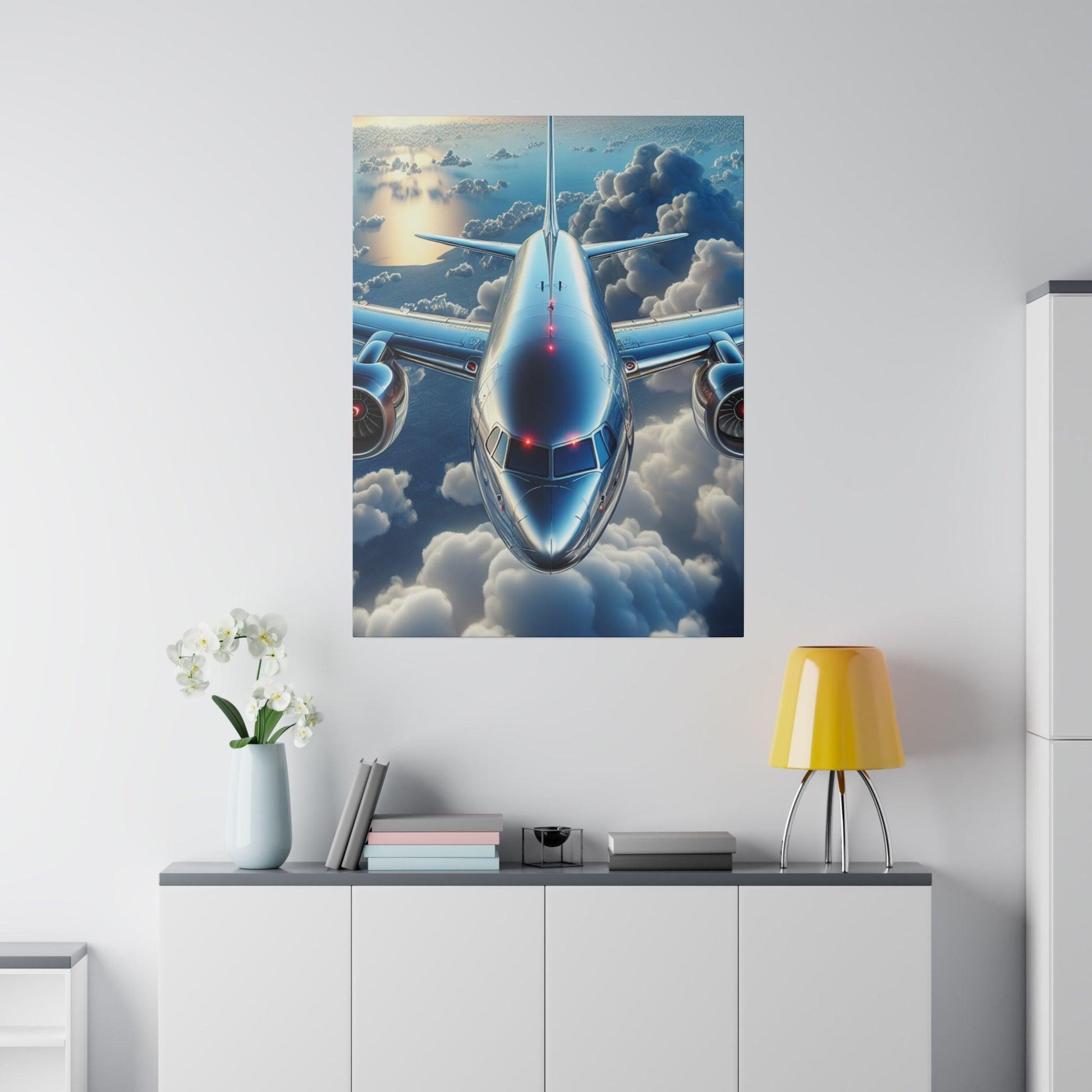 "Skybound Majesty: Airplane-inspired Canvas Wall Art" - The Alice Gallery