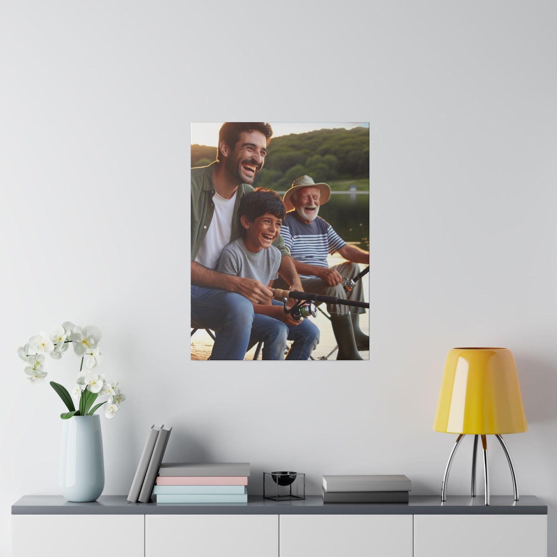 "Fishing Serenity: Tranquil Canvas Wall Art" - The Alice Gallery