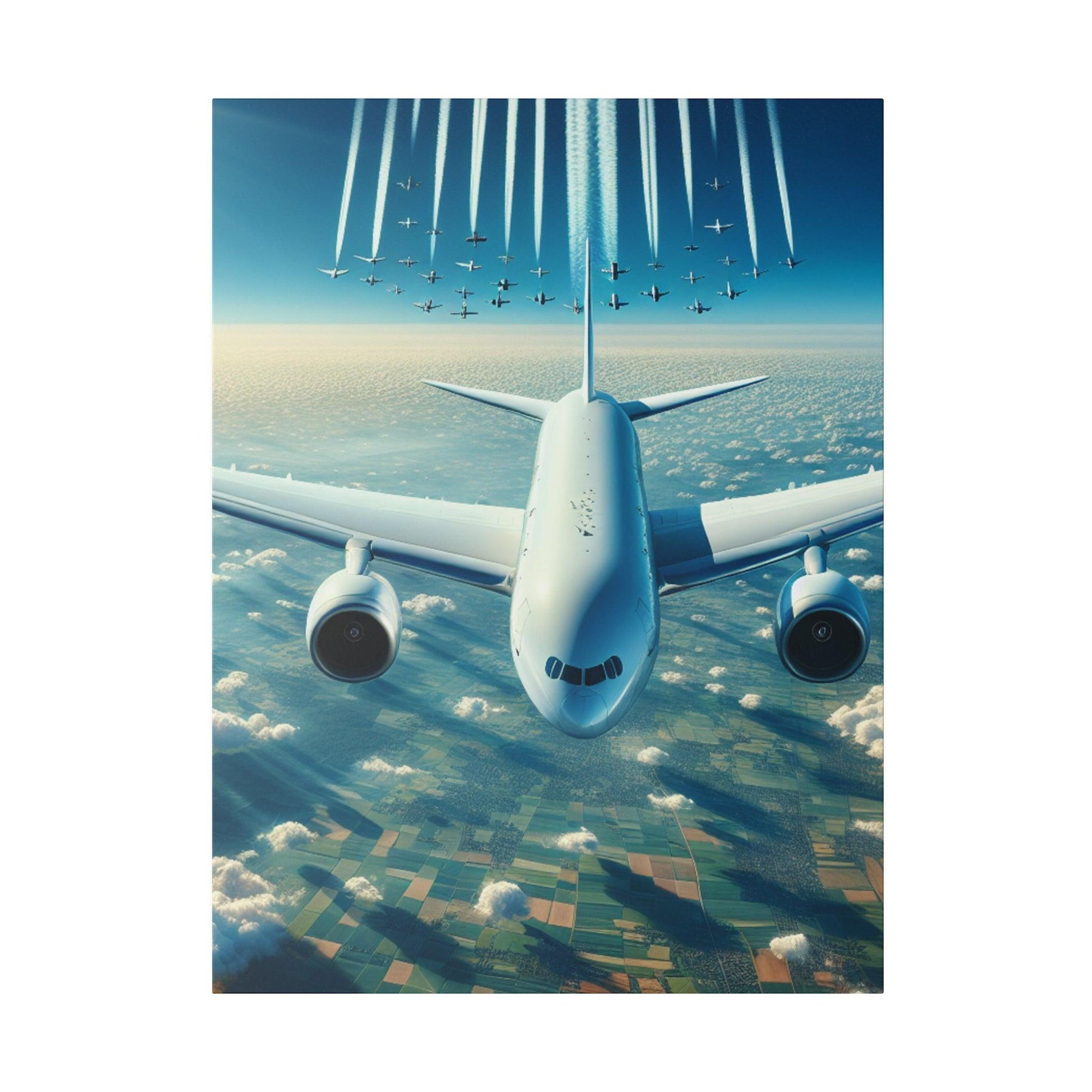 "Skyward Voyage: Airplane Canvas Wall Art" - The Alice Gallery