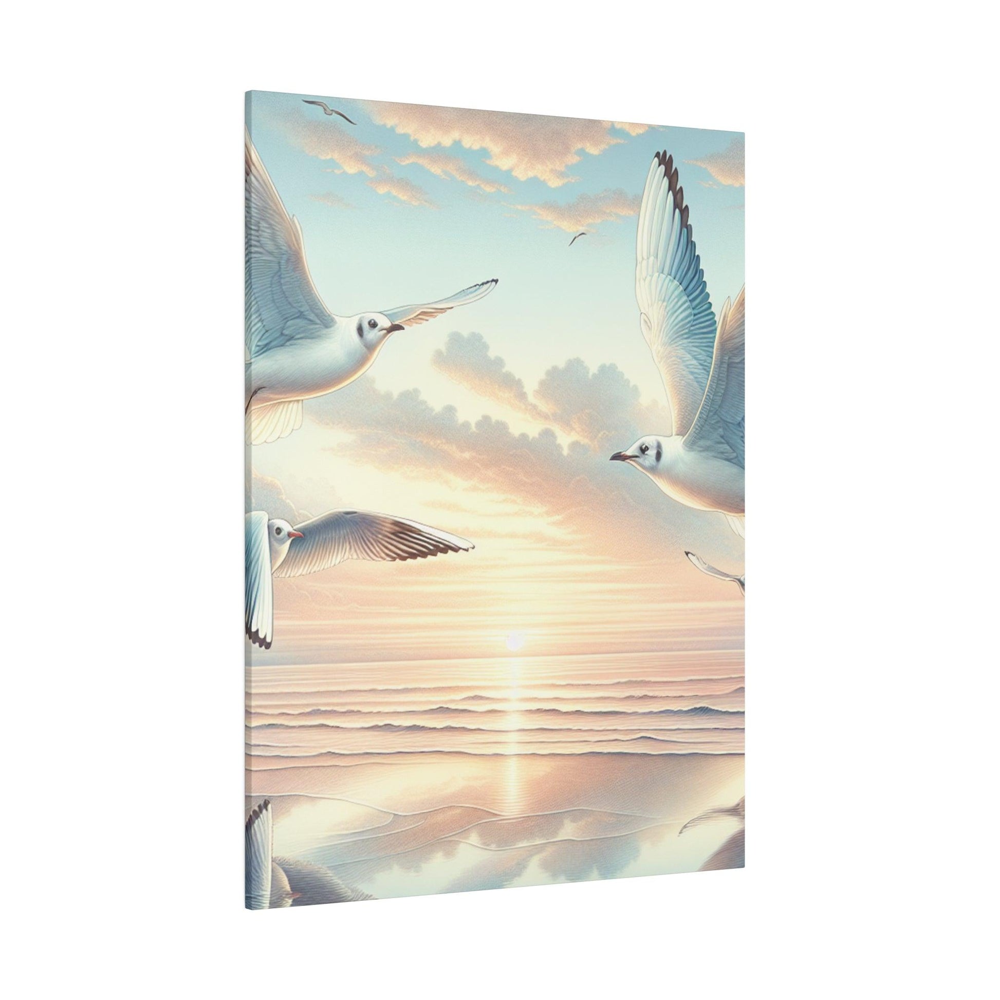 "Seagull Serenity: Coastal Canvas Wall Art" - The Alice Gallery
