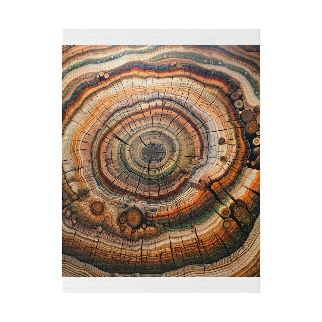 "Arboreal Echo: The Tree Ring Canvas Wall Art Collection" - The Alice Gallery