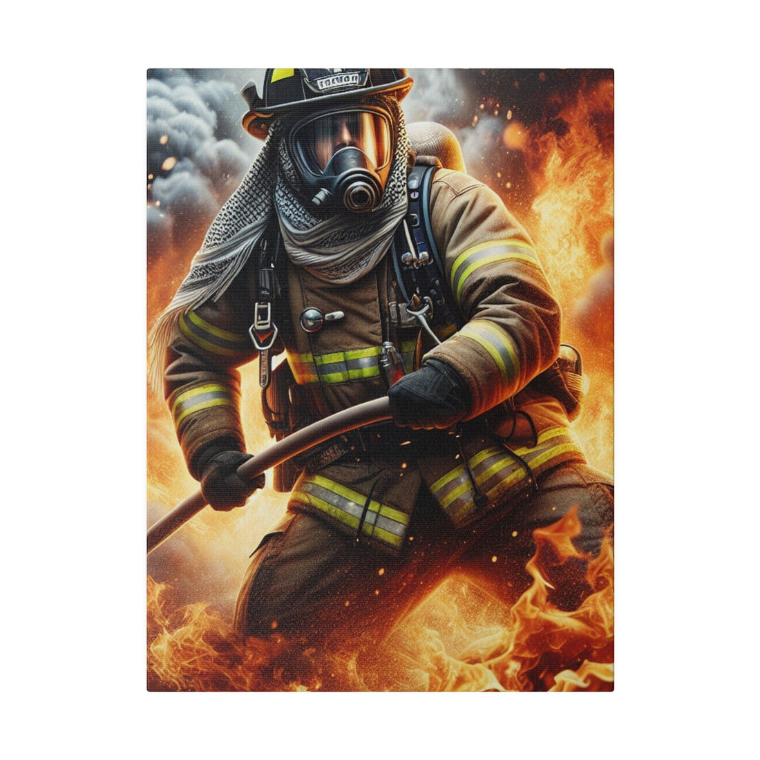 "Blazing Valor: Firefighter Inspired Canvas Wall Art" - Canvas - The Alice Gallery