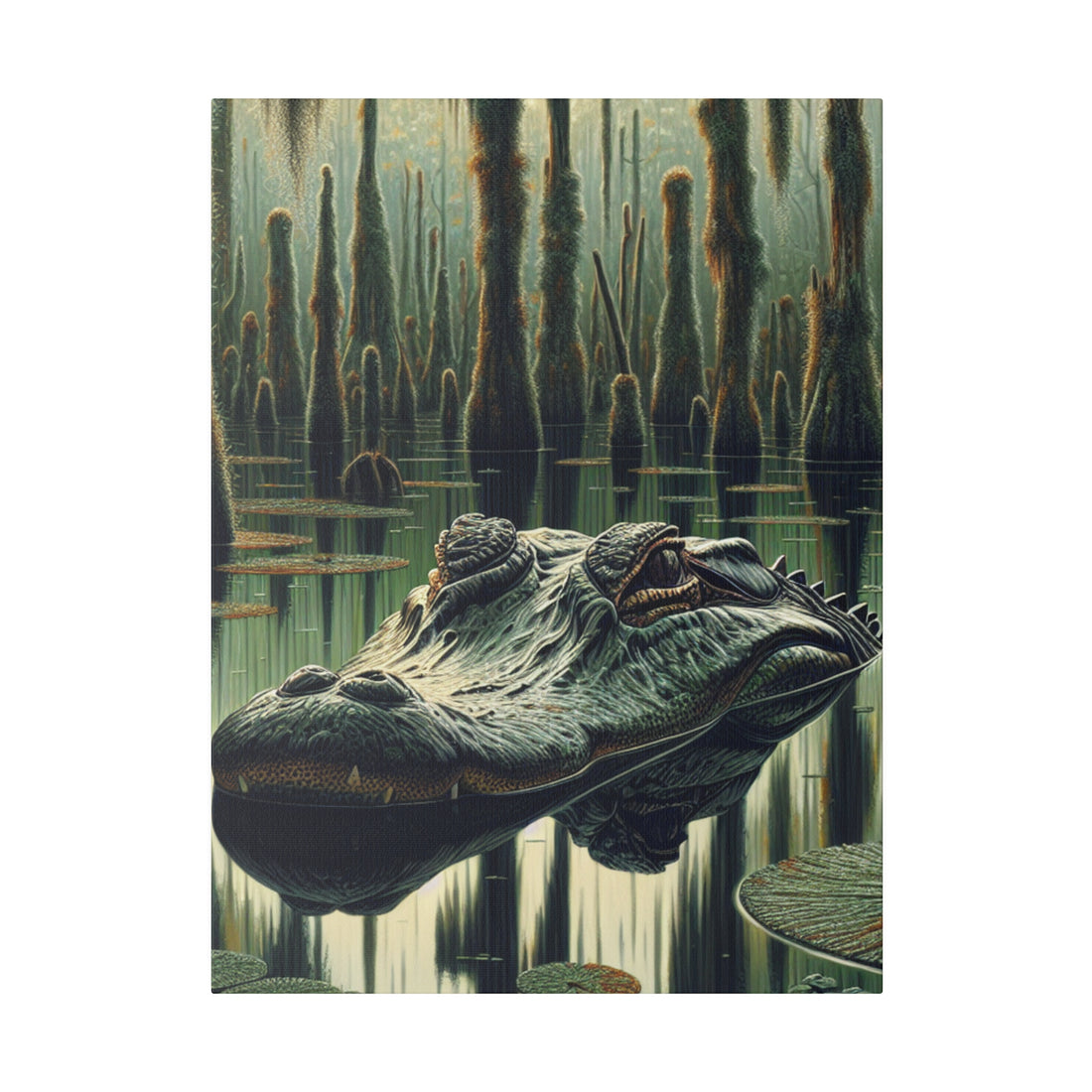 "Alligator Oasis: Canvas Wall Art Delight"