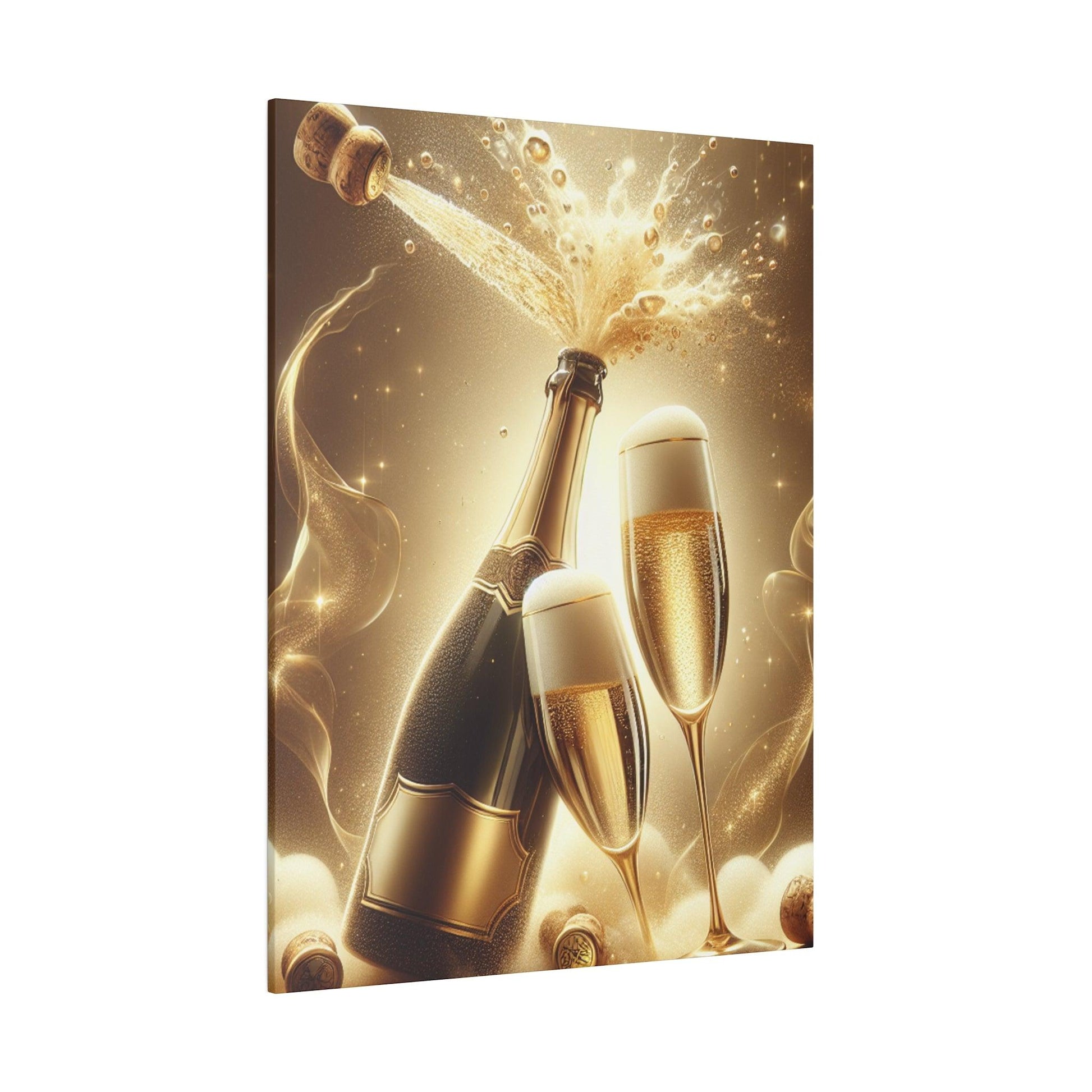 "Champagne Whispers: Abstract Canvas Wall Art" - The Alice Gallery