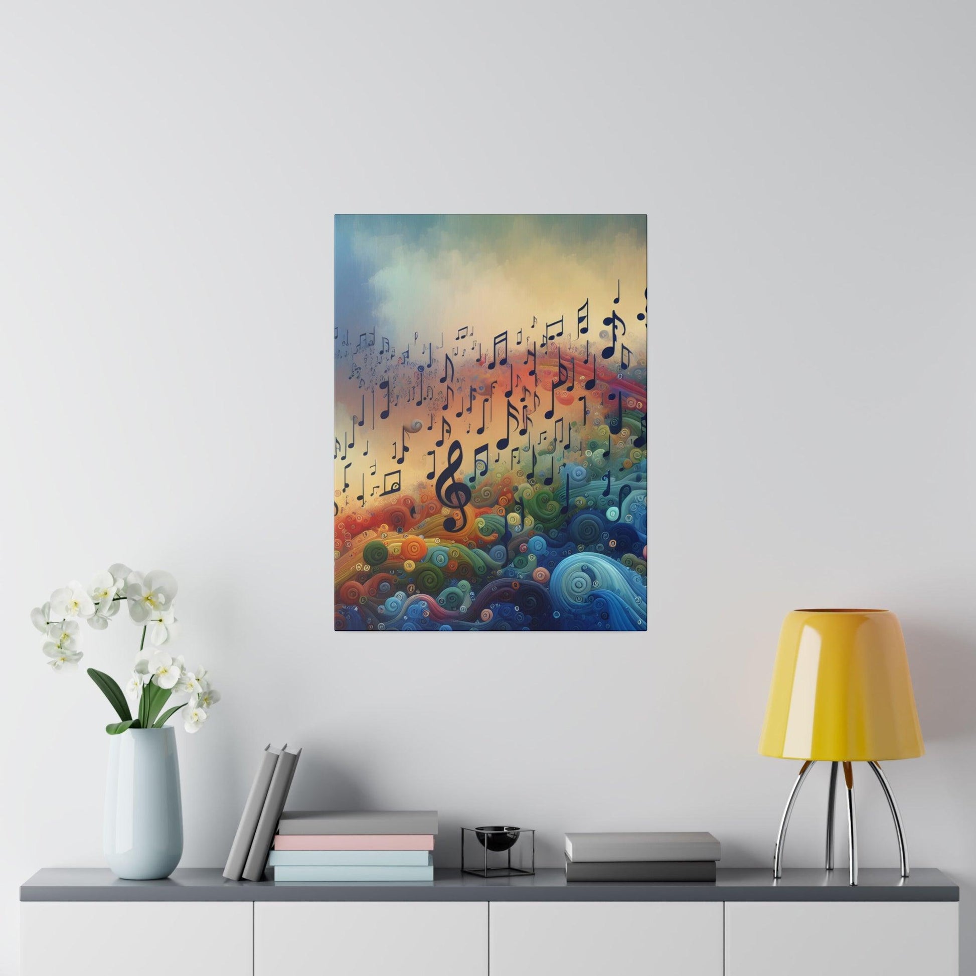 "Melodic Muse: Music Note Masterpiece Canvas Wall Art" - The Alice Gallery