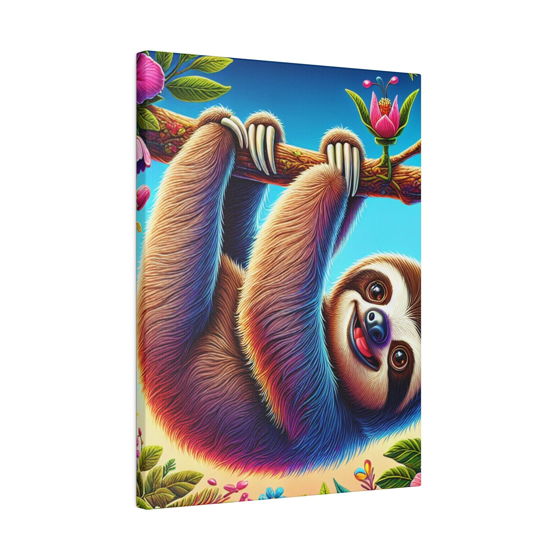 "Serene Sloth Sanctuary: Canvas Wall Art" - The Alice Gallery