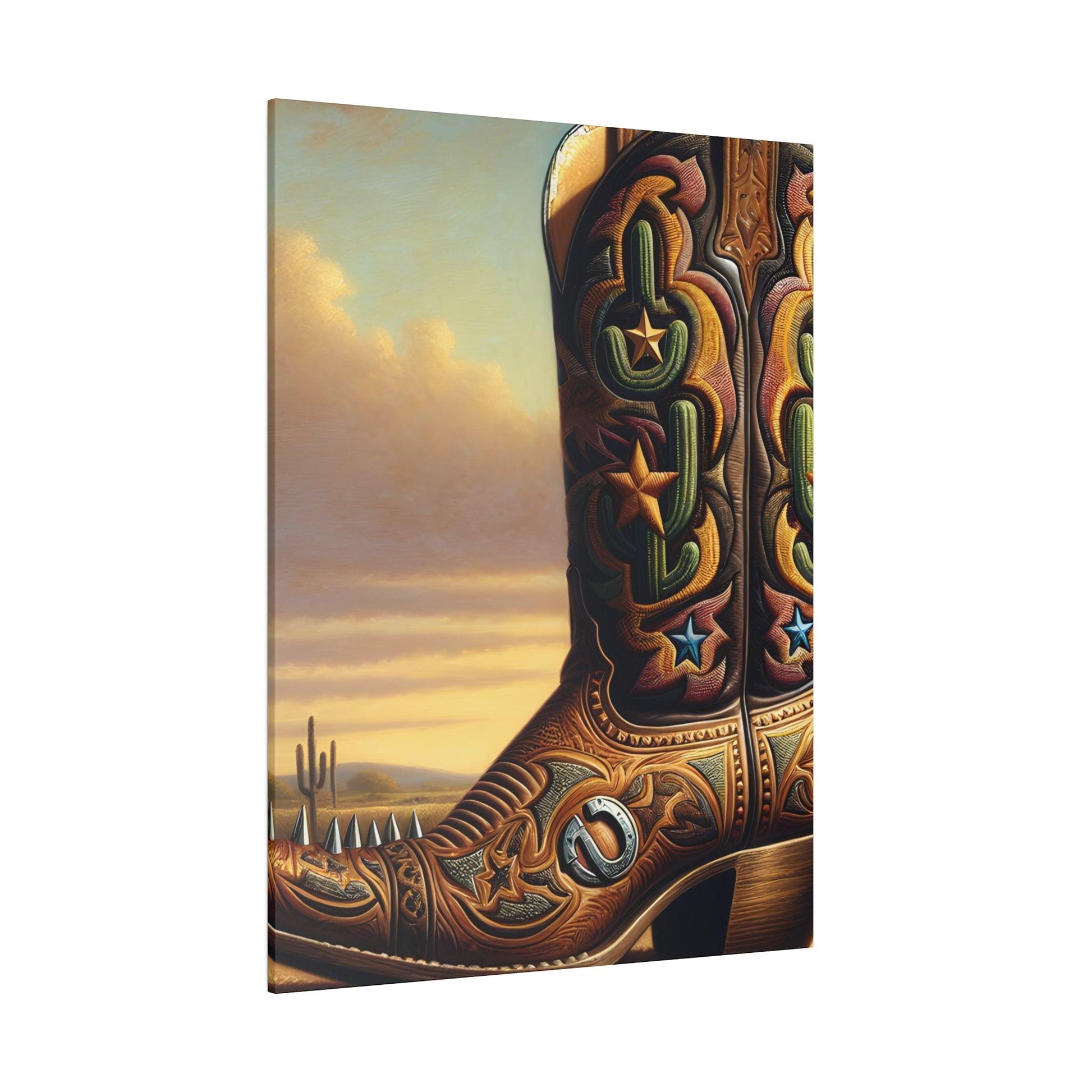 "Western Legacy: The Cowboy Boots Canvas Wall Art" - The Alice Gallery