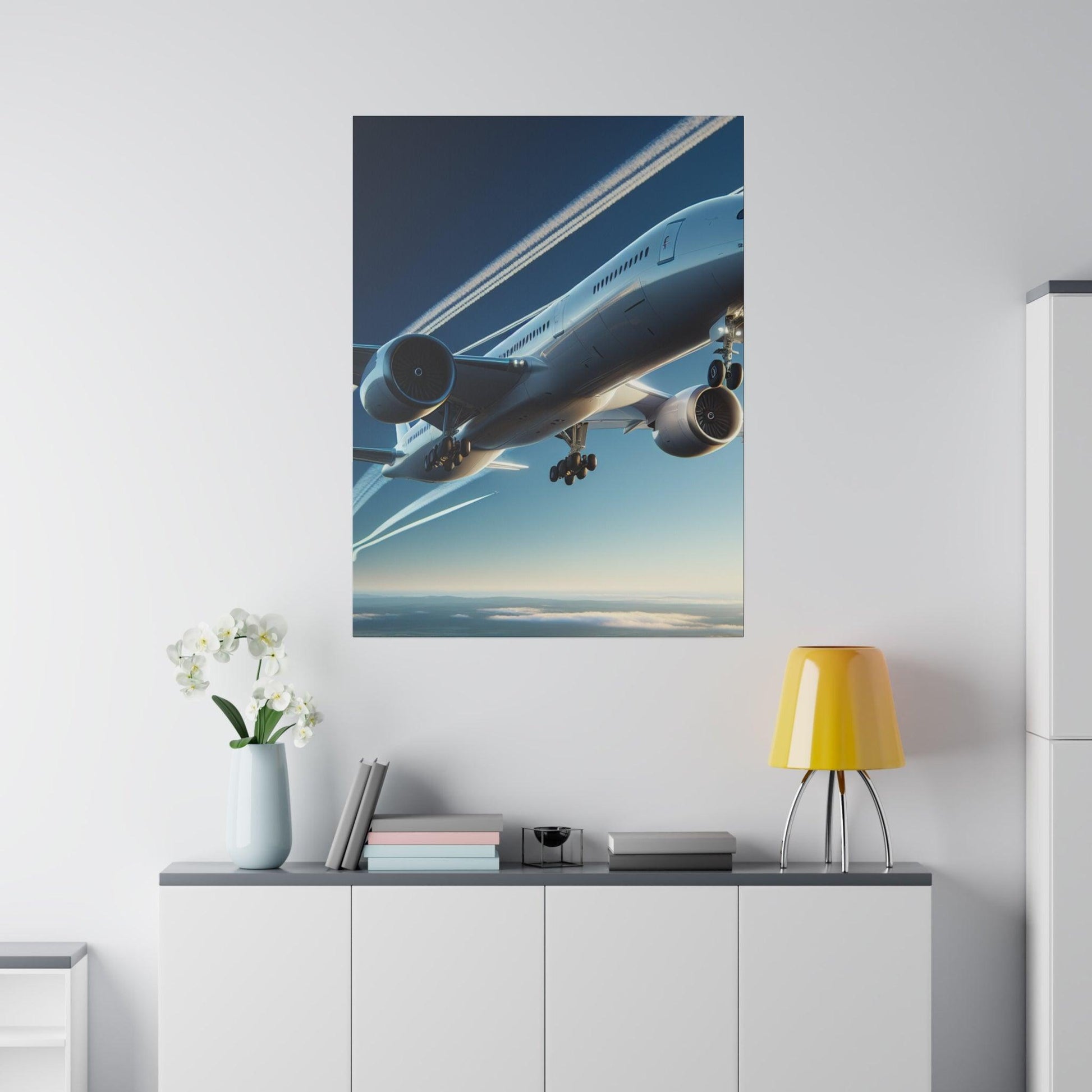 "Skyward Soirée: Airplane Extravaganza Canvas Wall Art" - The Alice Gallery