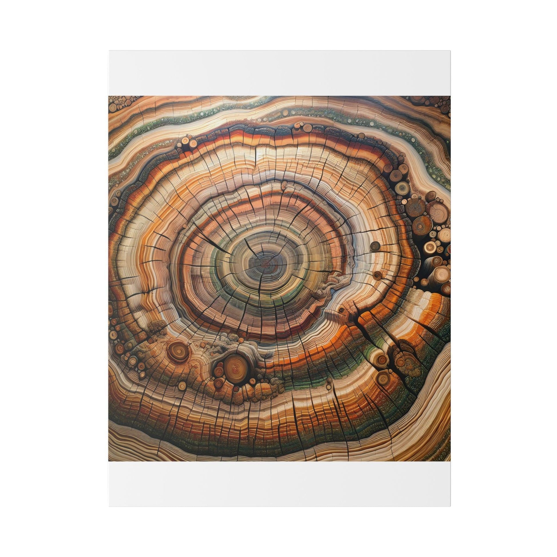 "Arboreal Echo: The Tree Ring Canvas Wall Art Collection" - The Alice Gallery