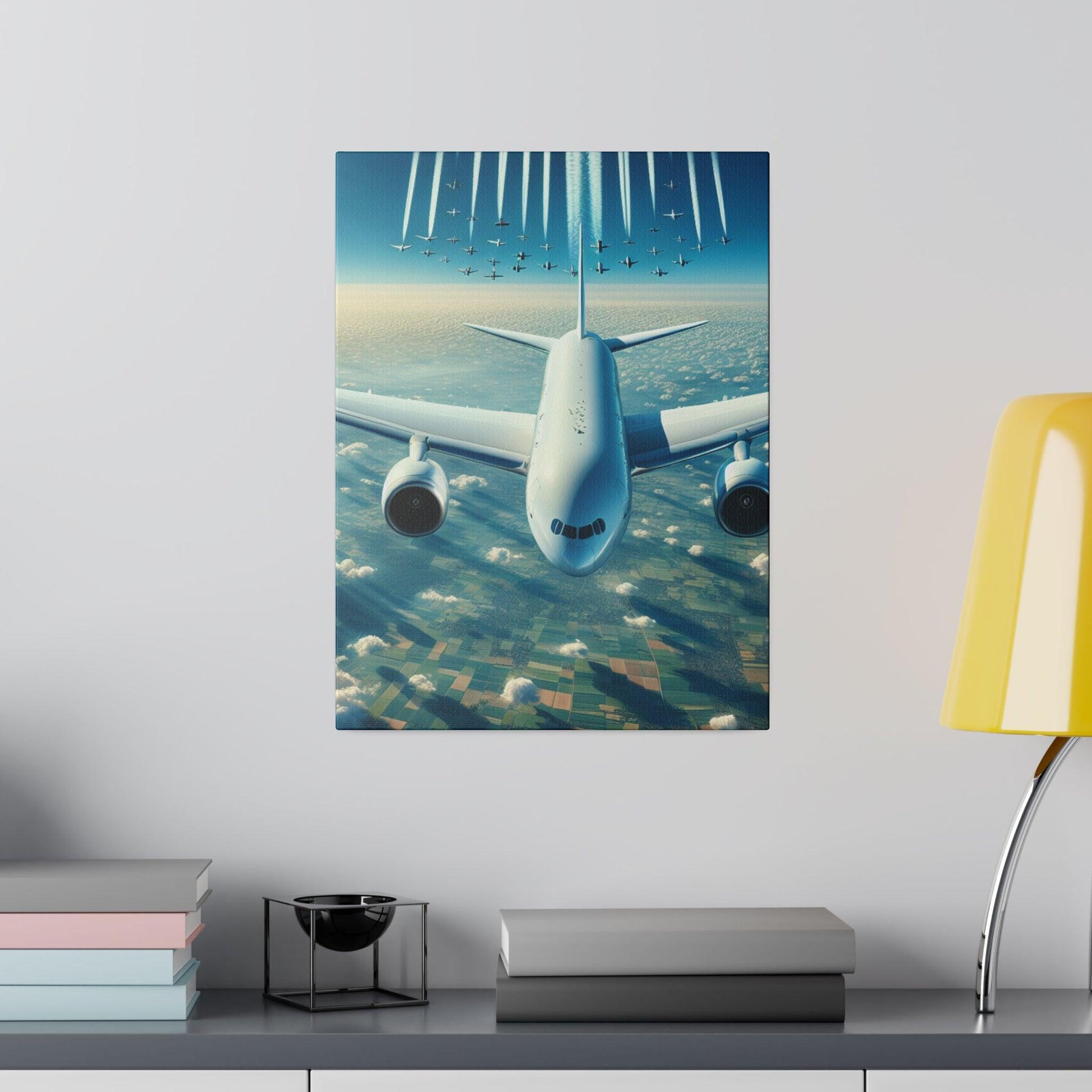 "Skyward Voyage: Airplane Canvas Wall Art" - The Alice Gallery