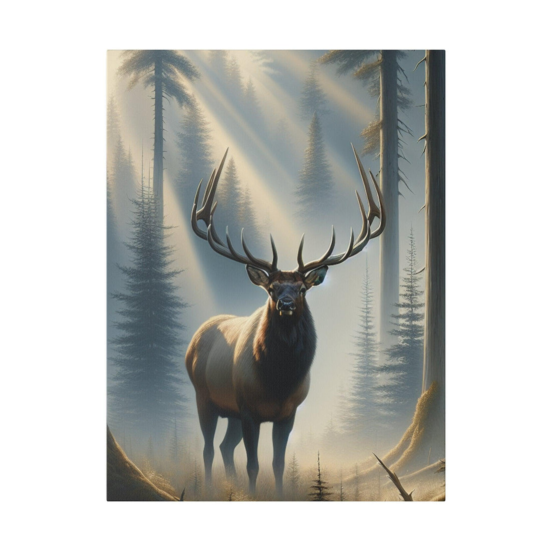 "Elk Elegance: Majestic Wilderness Canvas Wall Art" - The Alice Gallery
