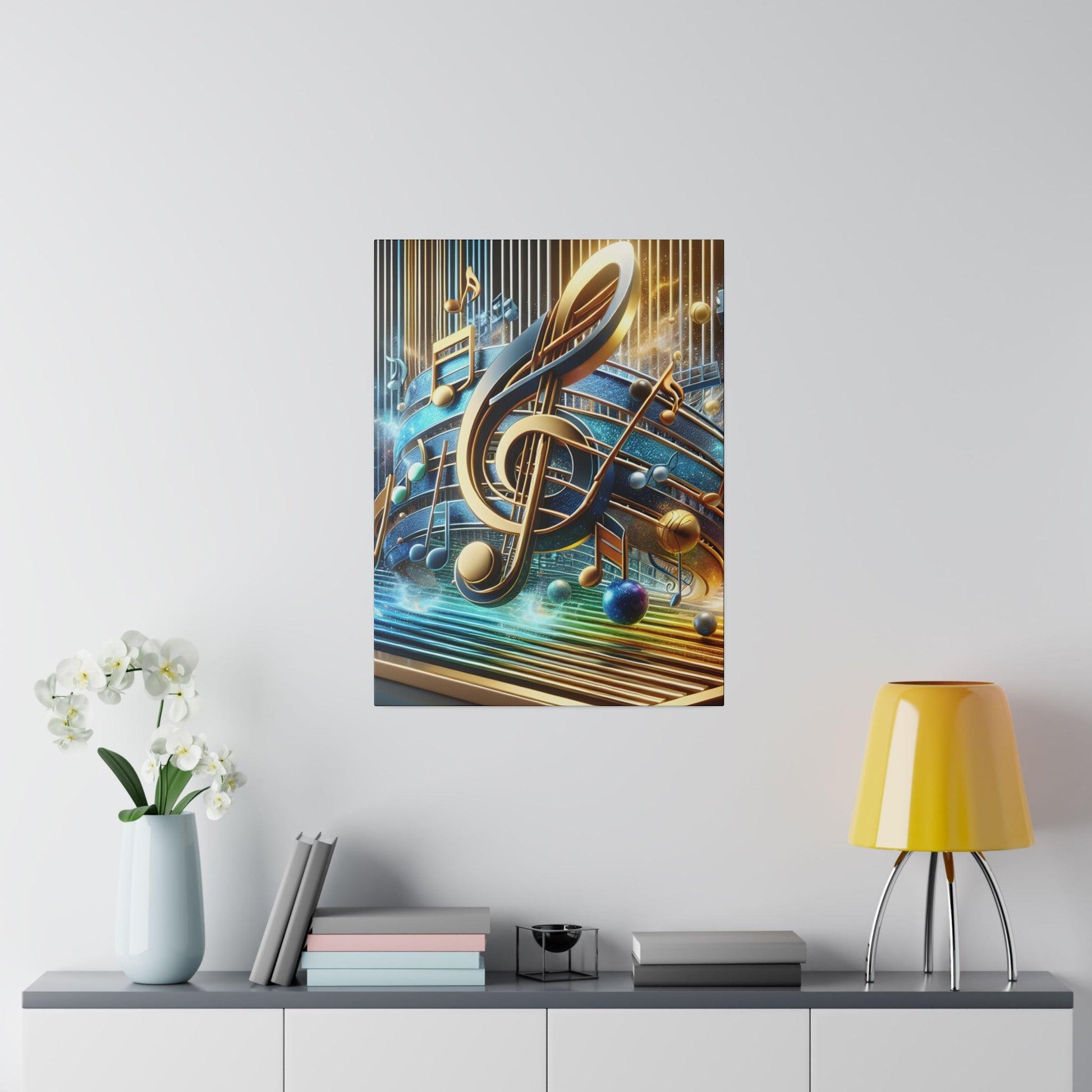 "Harmonic Symphony - Music Note Canvas Wall Art" - The Alice Gallery
