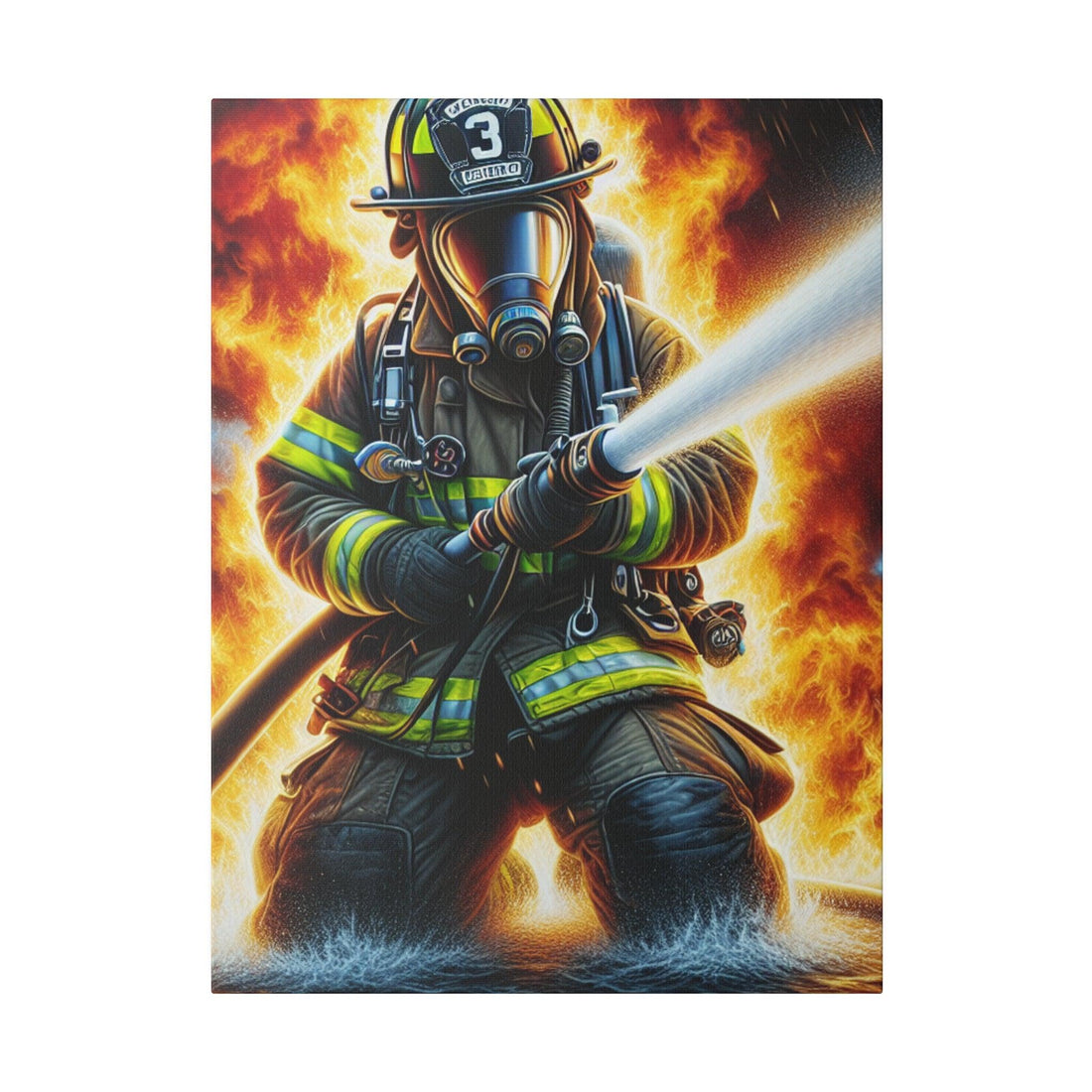 "Hero's Halo: Firefighter's Saga Canvas Wall Art" - Canvas - The Alice Gallery