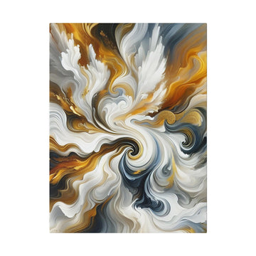 "Gilded Elegance: White and Gold Canvas Wall Art Collection" - The Alice Gallery