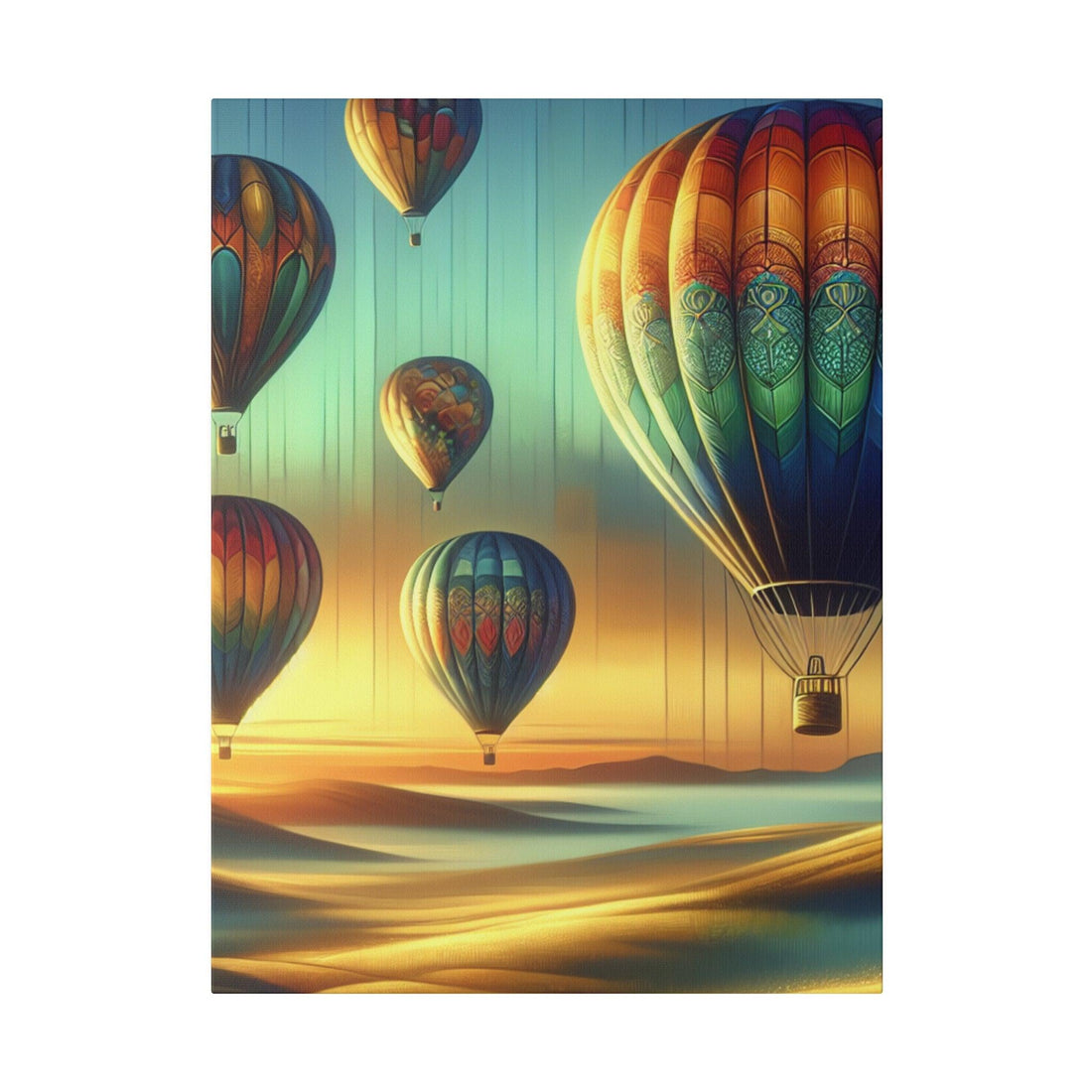 "Serenity Soar: Hot Air Balloon Skyward Canvas Showpiece" - The Alice Gallery