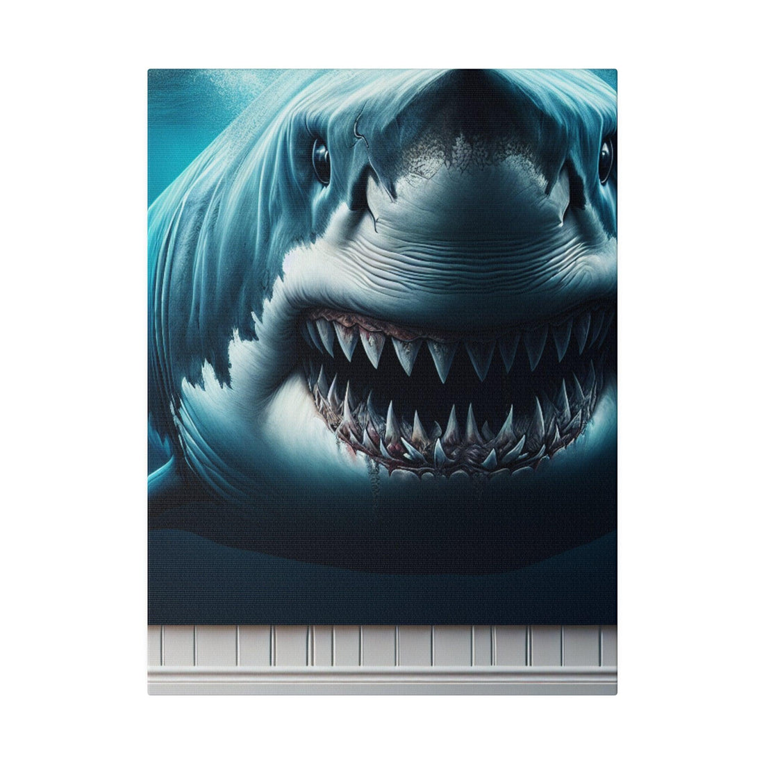 "Oceanic Majesty: Shark's Harmony Canvas Wall Art" - The Alice Gallery