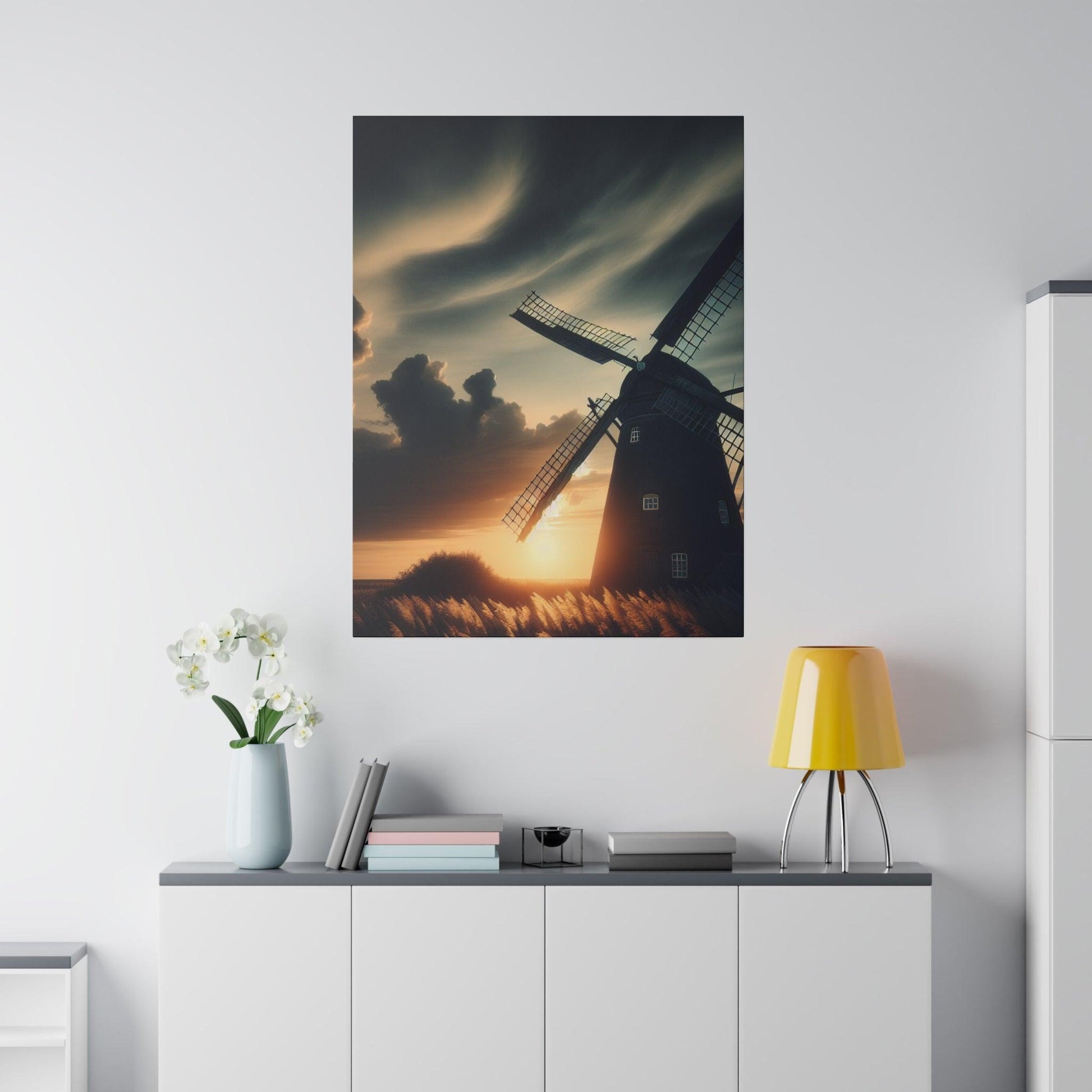 "Whispering Windmill Elegance" Canvas Wall Art - The Alice Gallery