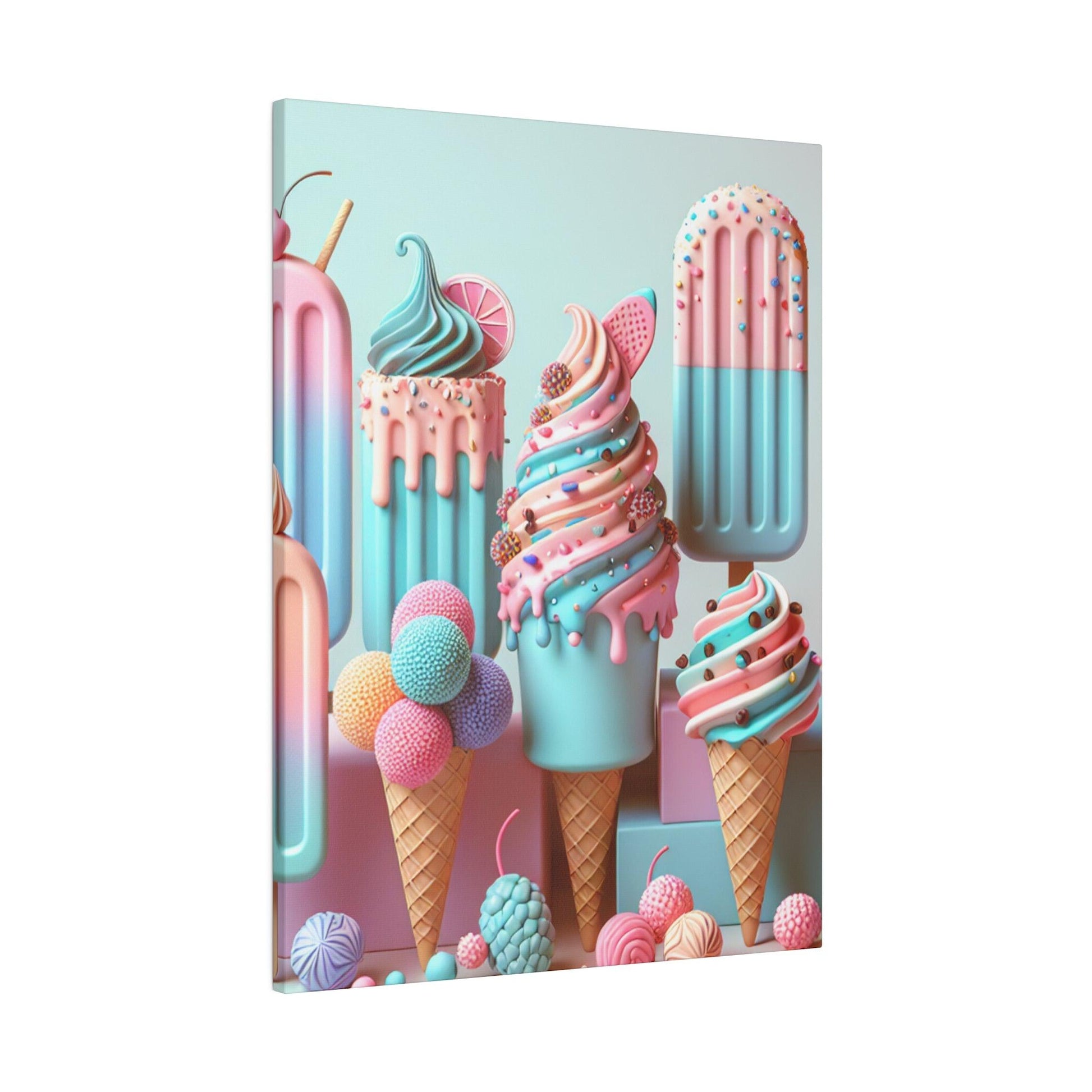 "Sweet Serenity: The Ice Cream Dreams Canvas Wall Art Collection" - The Alice Gallery