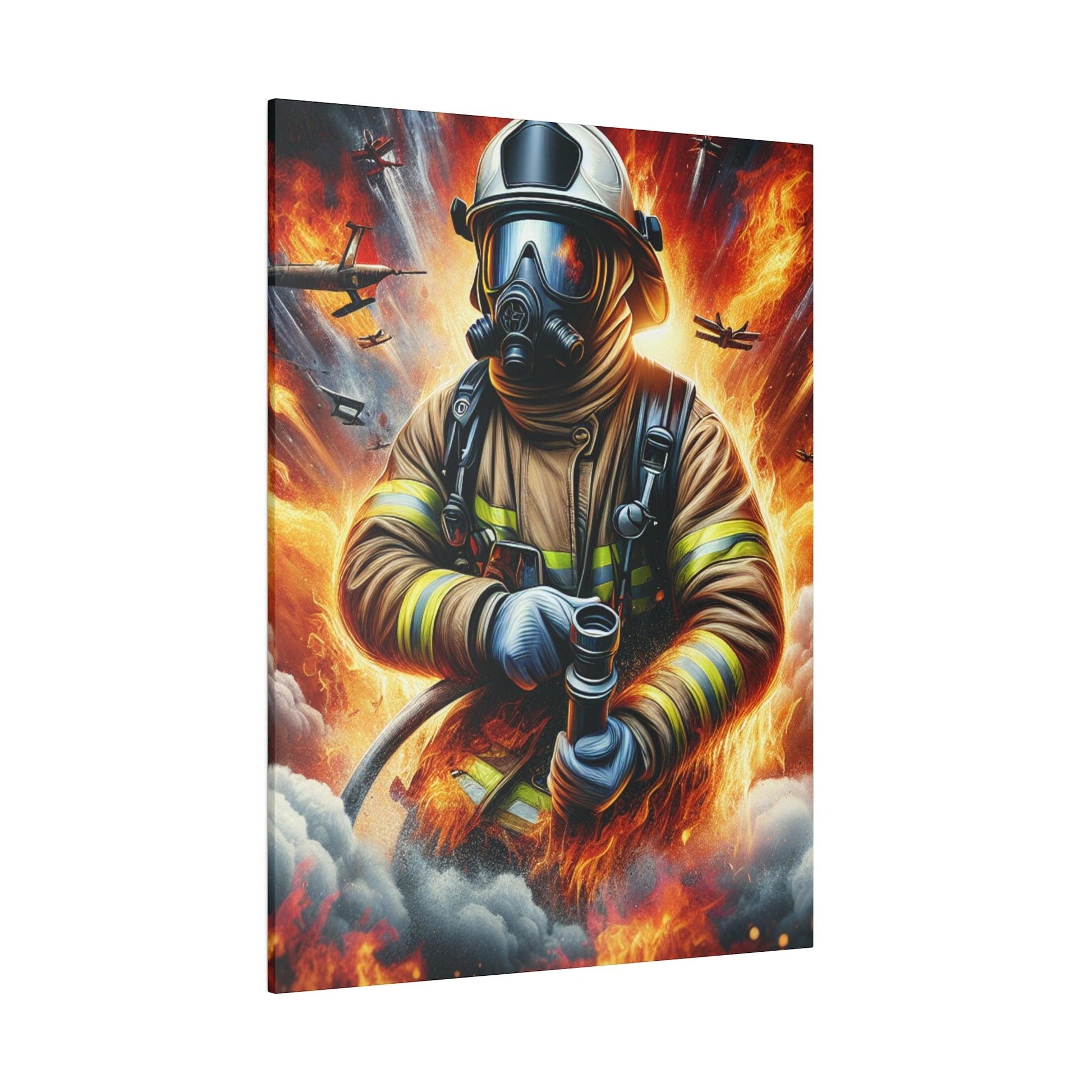 "Brave Ignite: Firefighter's Saga Canvas Wall Art" - Canvas - The Alice Gallery