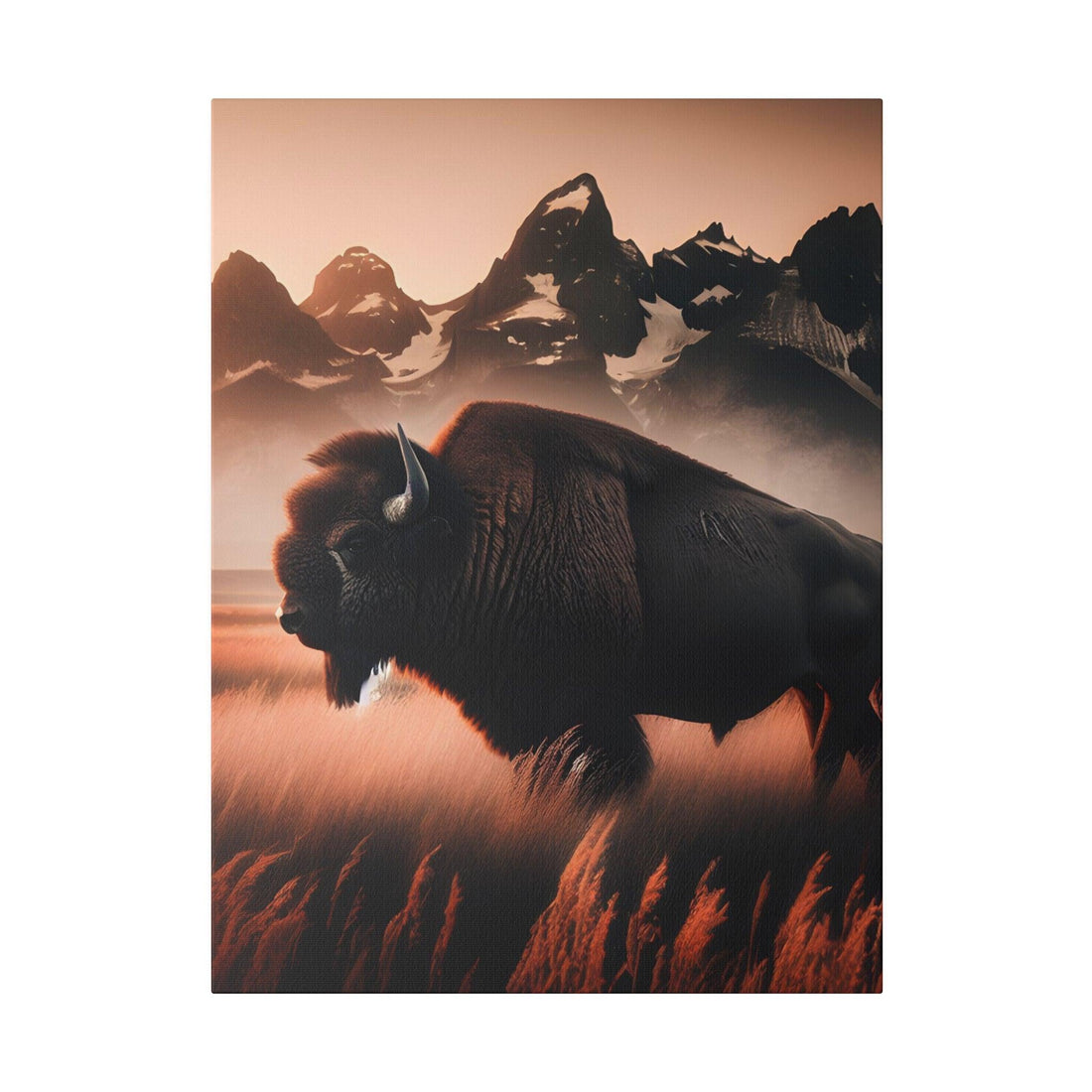 "Majestic Plains Icon: The Buffalo Canvas Wall Art" - The Alice Gallery