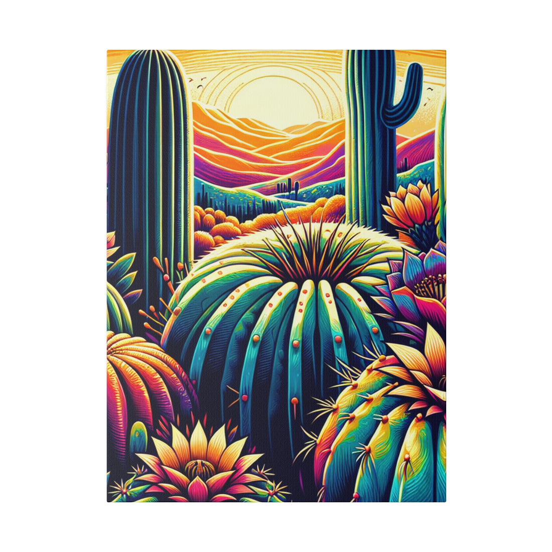 "Cactus Chronicles Canvas Wall Art"