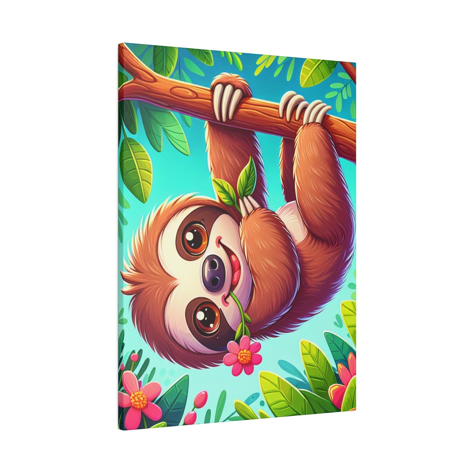 "Sloth Sanctuary Serenity Canvas Wall Art" - The Alice Gallery